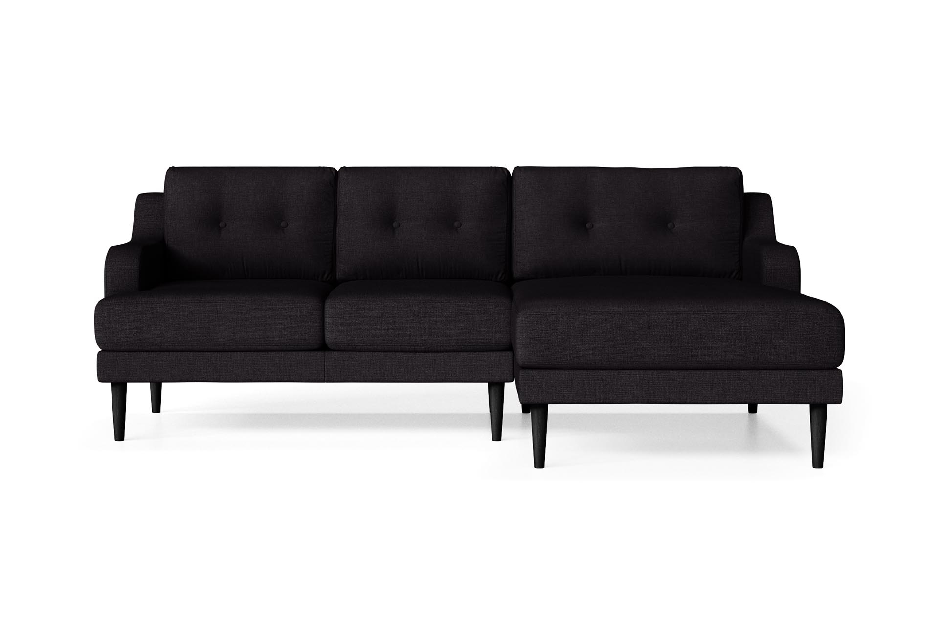 Canapé d'angle droit 4 places toucher lin anthracite Canapé d'angle droit 4 places toucher lin anthracite