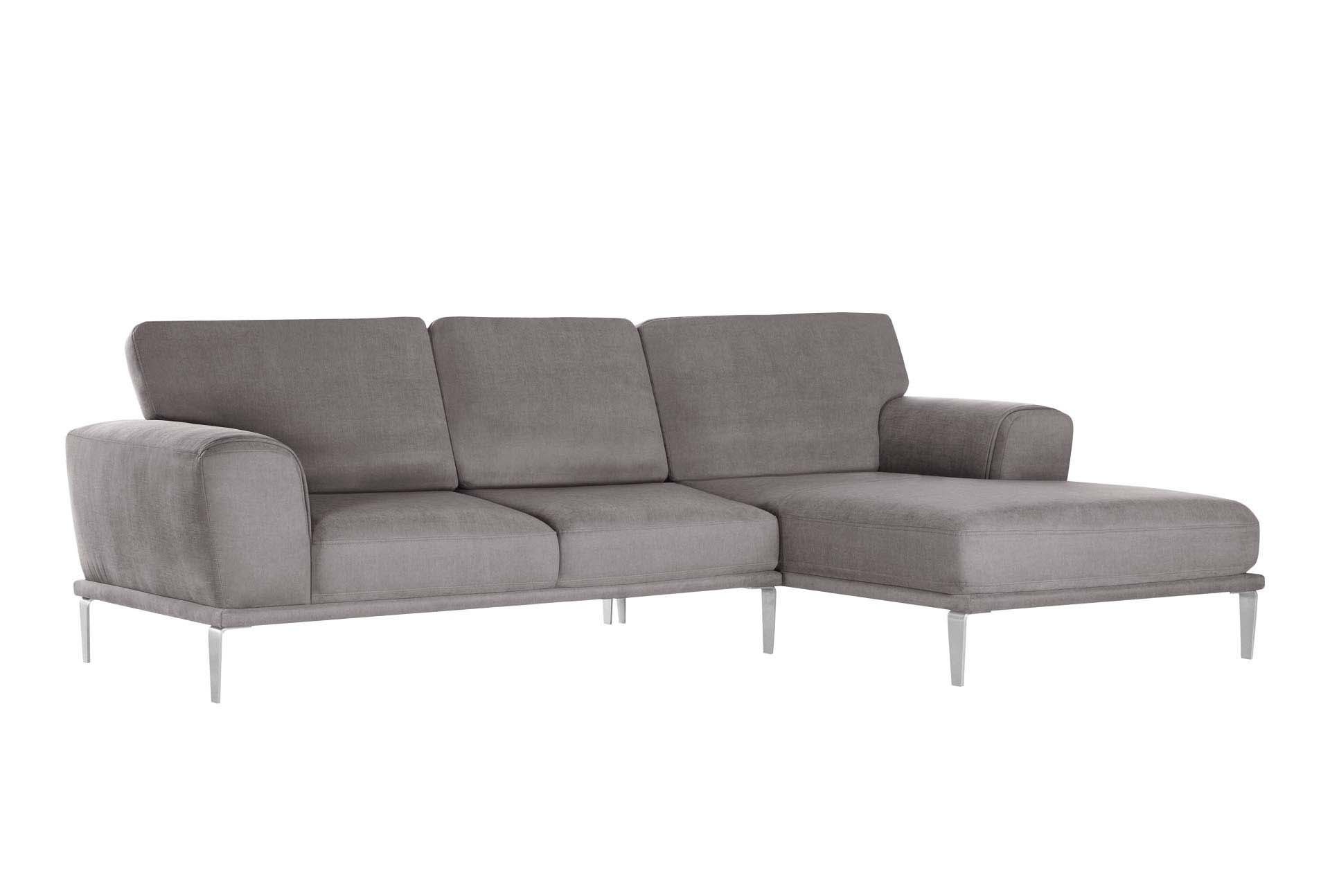Canapé d'angle droit 5 places toucher coton marron cendré Canapé d'angle droit 5 places toucher coton marron cendré