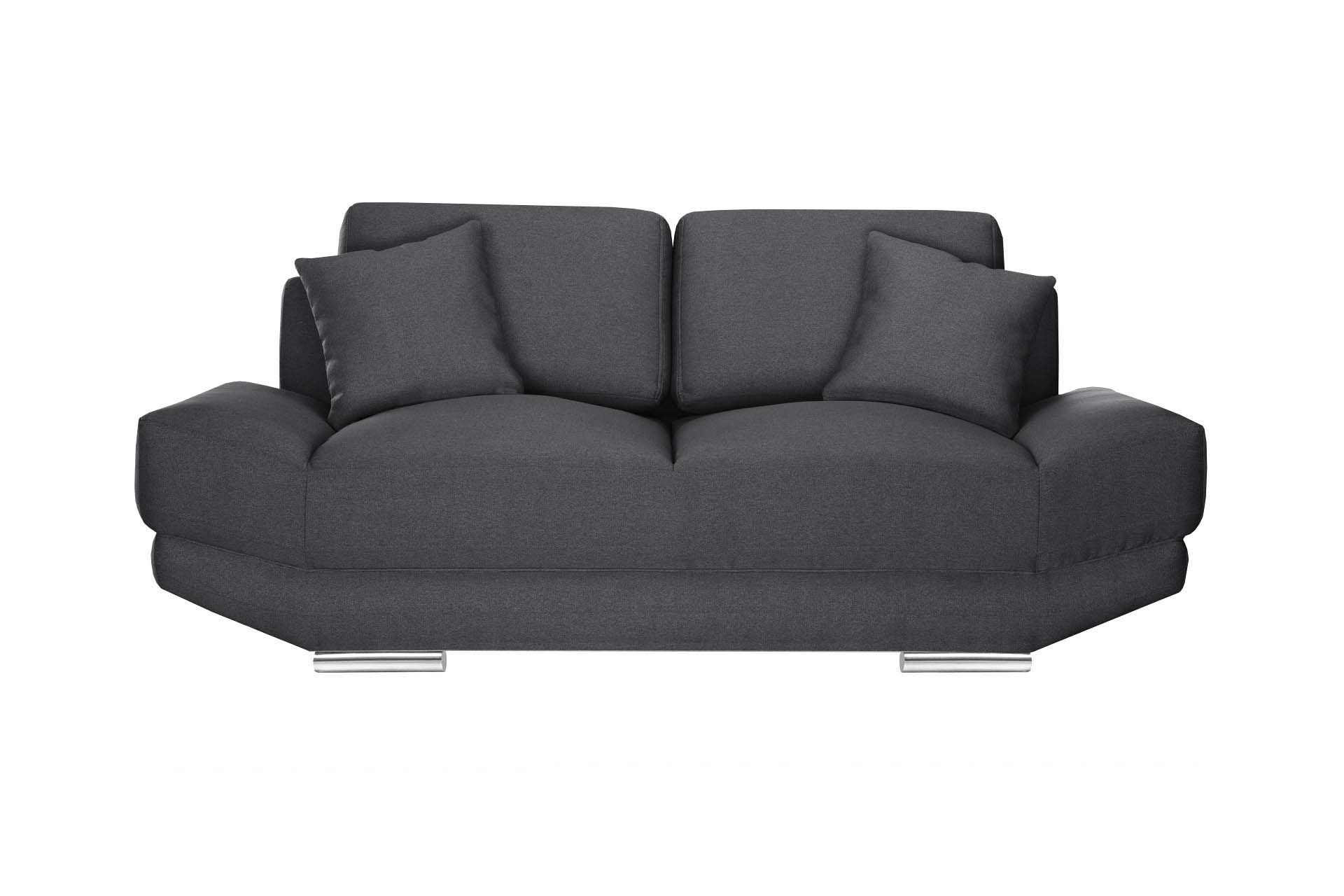 Canapé 2 places toucher lin anthracite Canapé 2 places toucher lin anthracite
