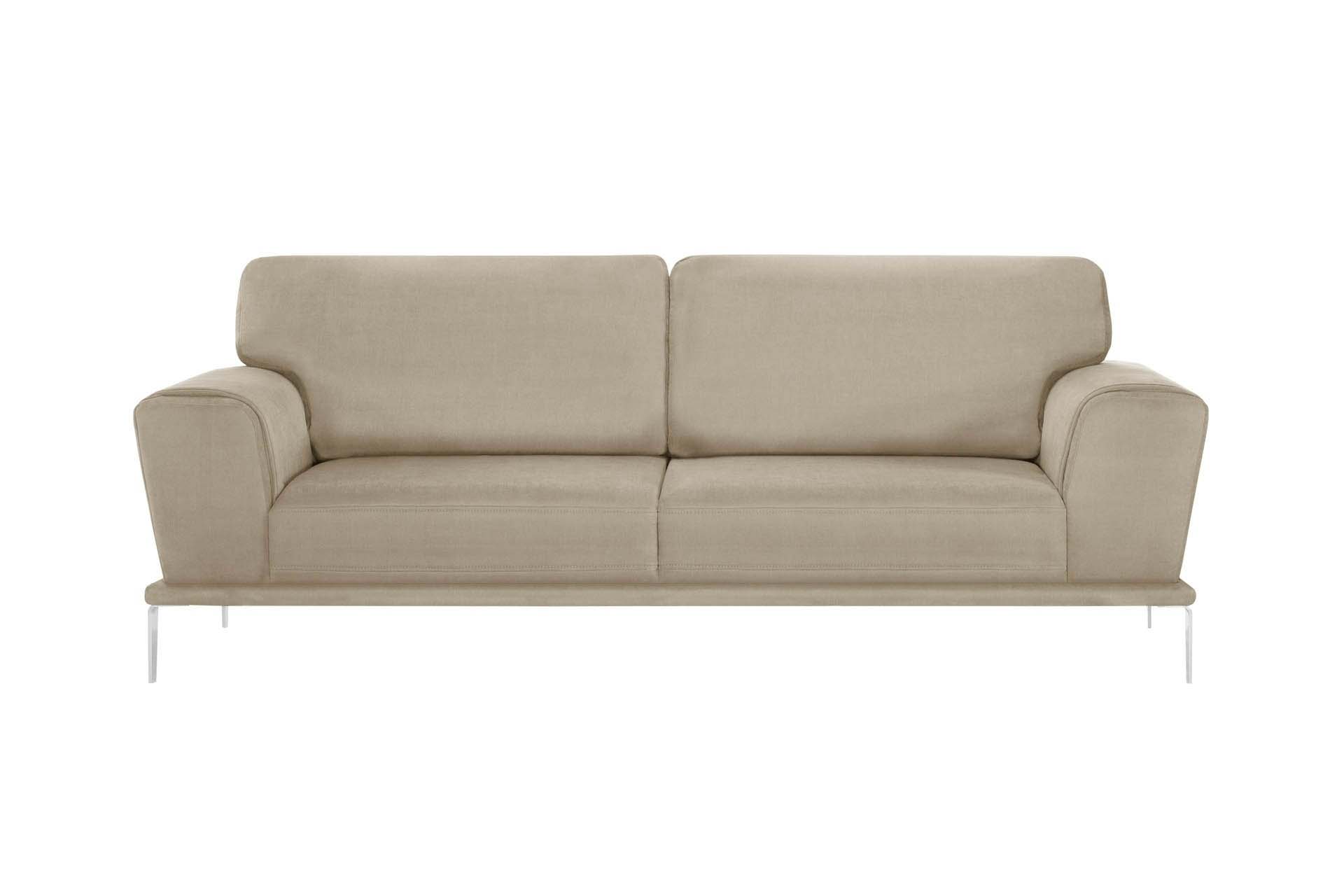 Canapé 3 places toucher coton beige (photo) Canapé 3 places toucher coton beige