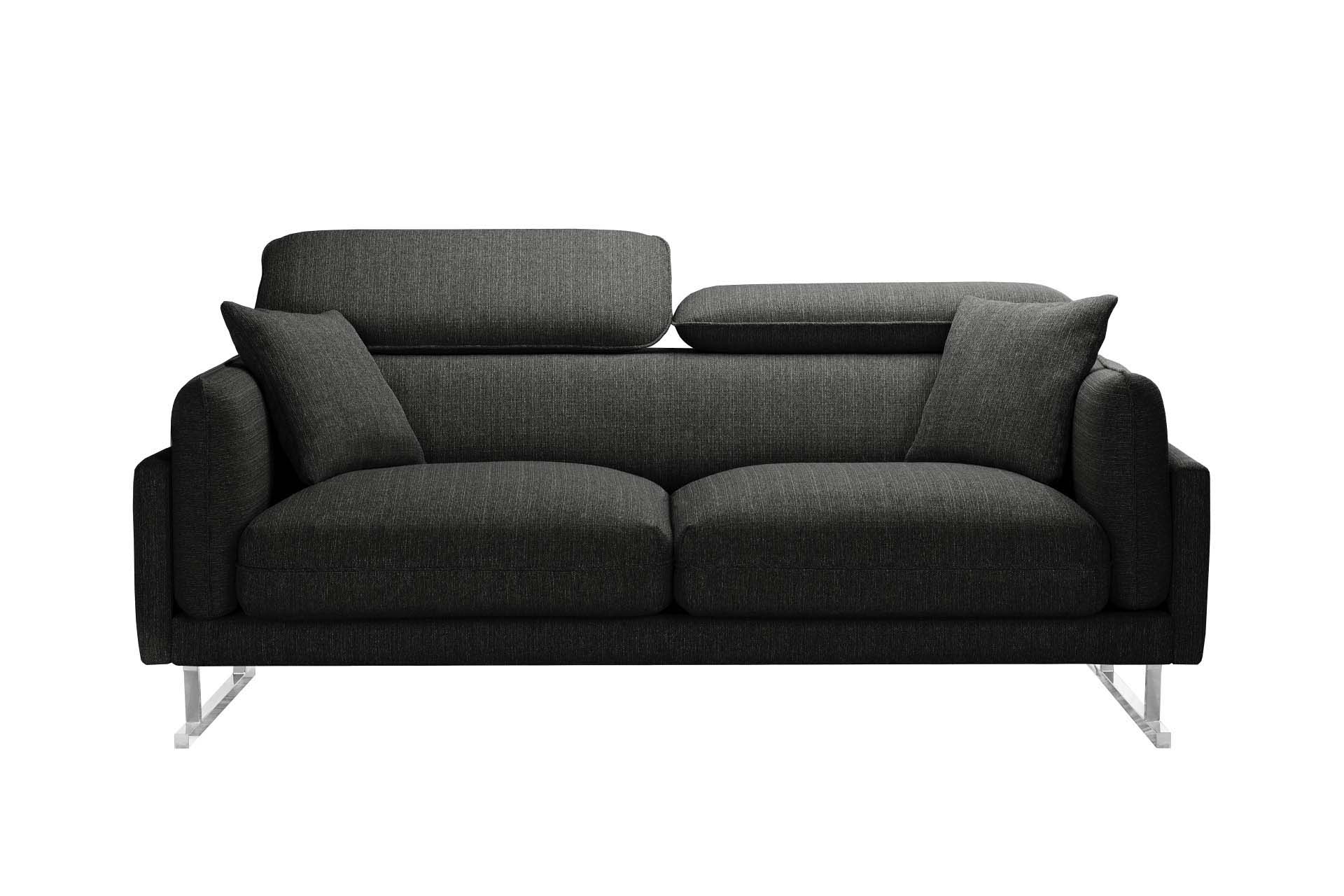 Canapé 2 places toucher lin anthracite Canapé 2 places toucher lin anthracite