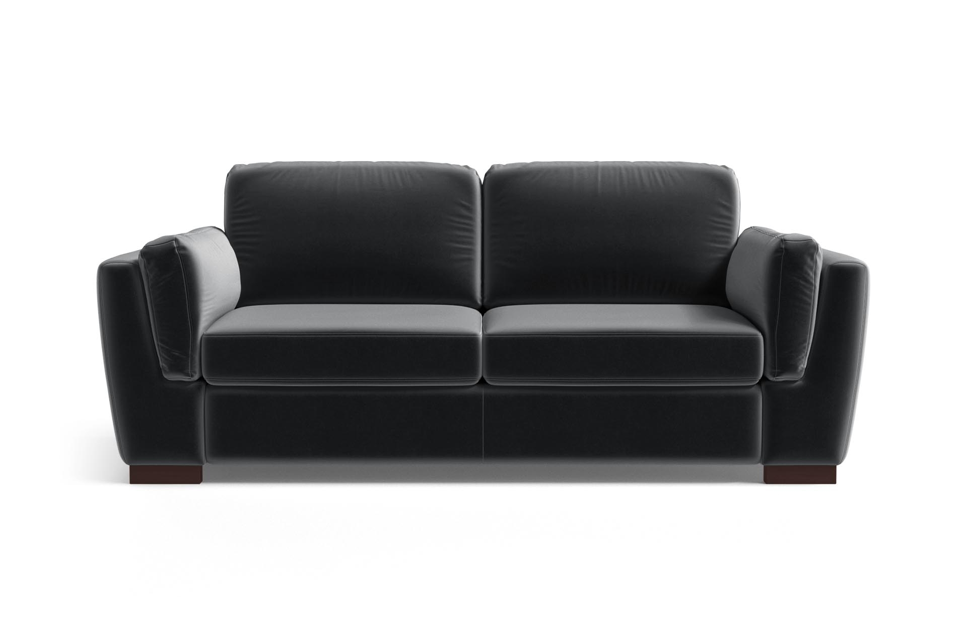 Canapé 2 places en velours anthracite (photo) Canapé 2 places en velours anthracite