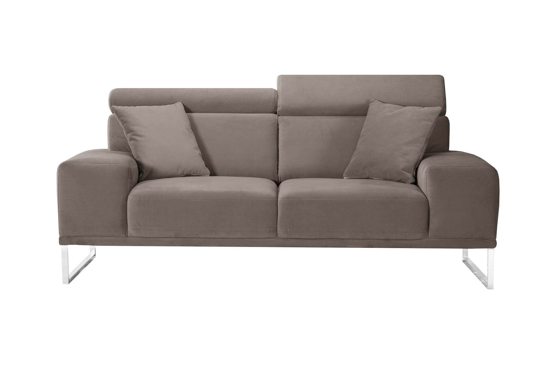 Canapé 2 places en velours taupe Canapé 2 places en velours taupe