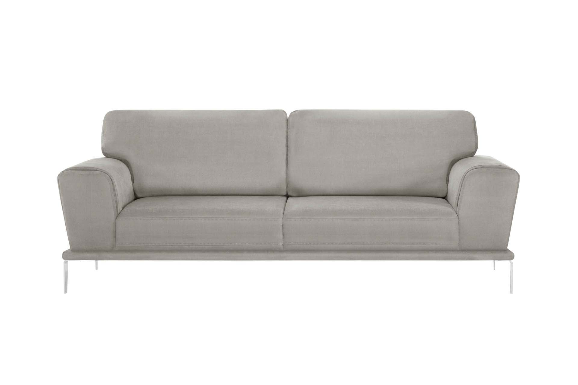 Canapé 3 places toucher coton gris clair (photo) Canapé 3 places toucher coton gris clair