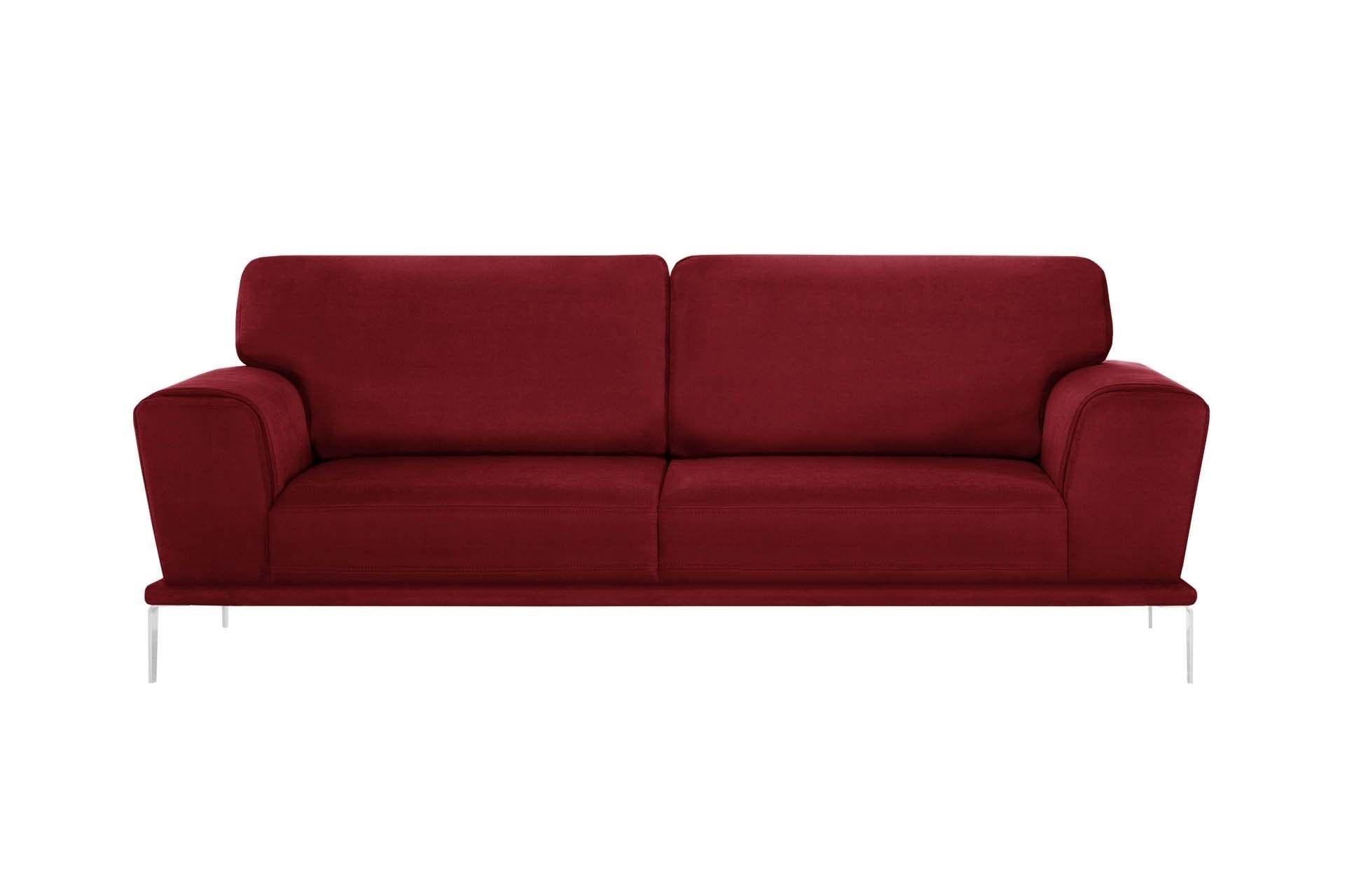 Canapé 3 places toucher coton rouge glamour (photo) Canapé 3 places toucher coton rouge glamour