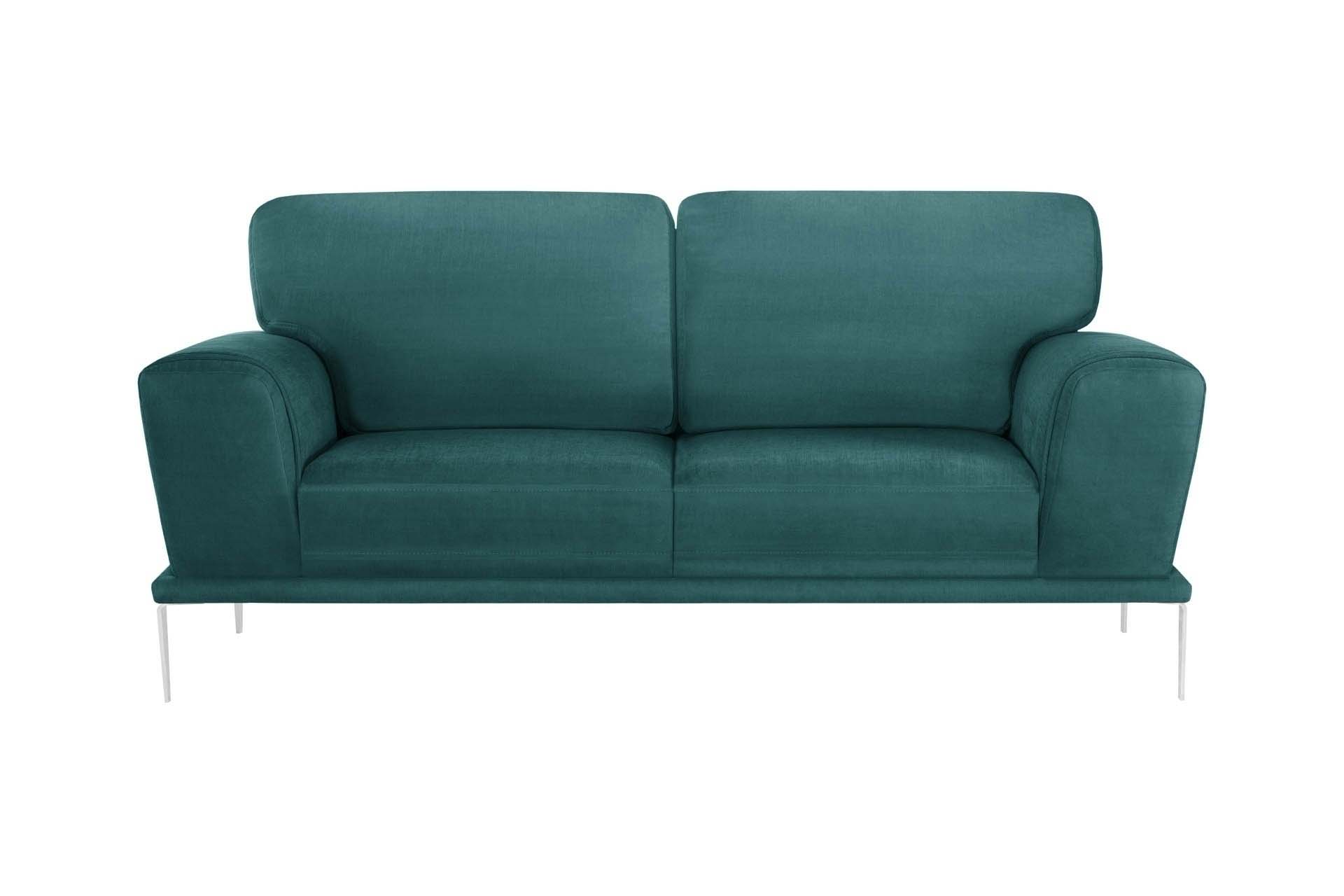 Canapé 2 places toucher coton turquoise Canapé 2 places toucher coton turquoise