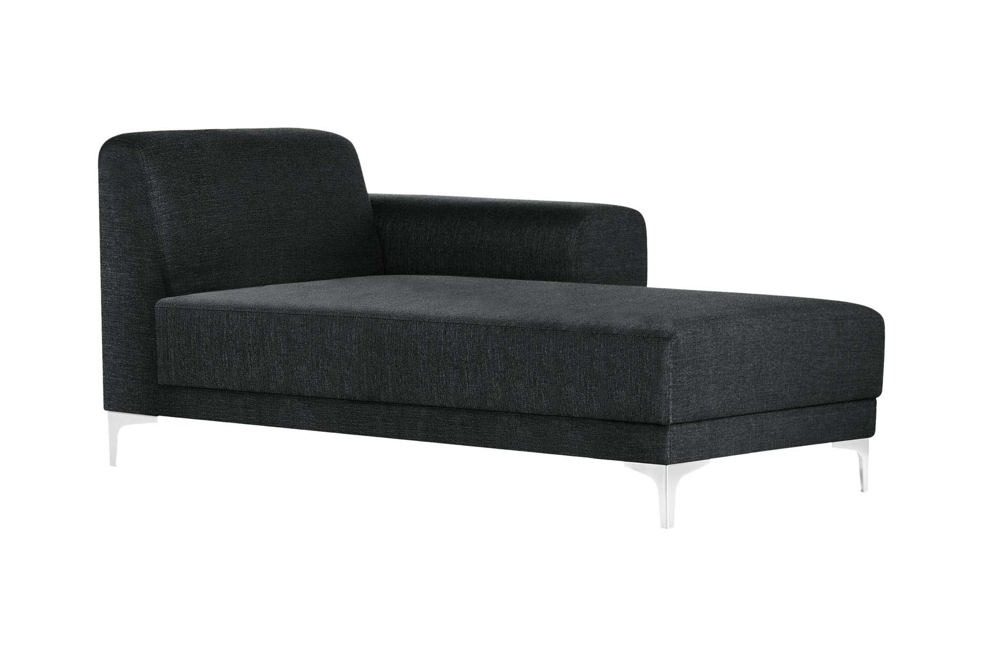Méridienne d'angle droit 1 place toucher lin anthracite (photo) Méridienne d'angle droit 1 place toucher lin anthracite