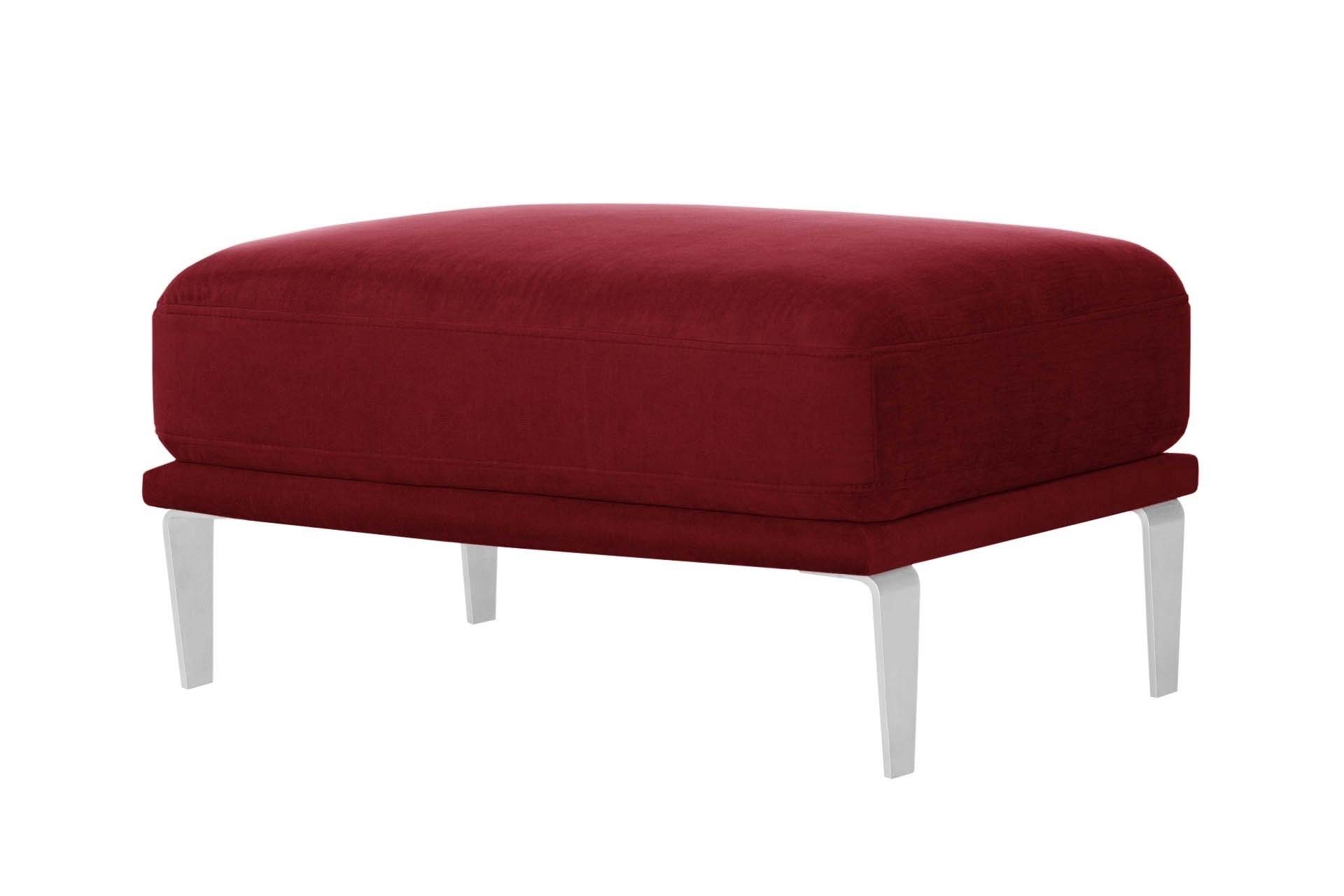 Pouf 1 place toucher coton rouge glamour Pouf 1 place toucher coton rouge glamour