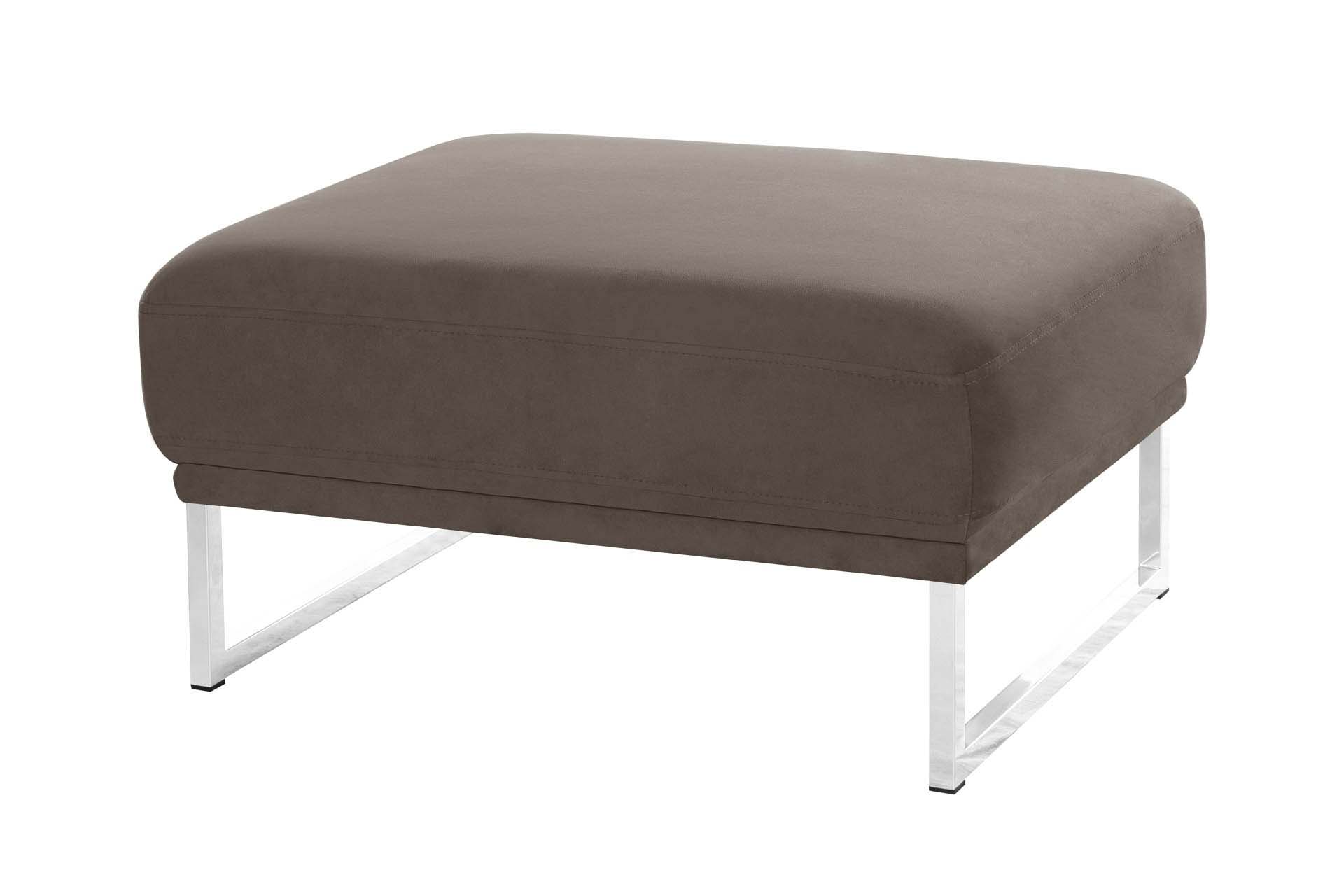 Pouf 1 place en velours taupe Pouf 1 place en velours taupe