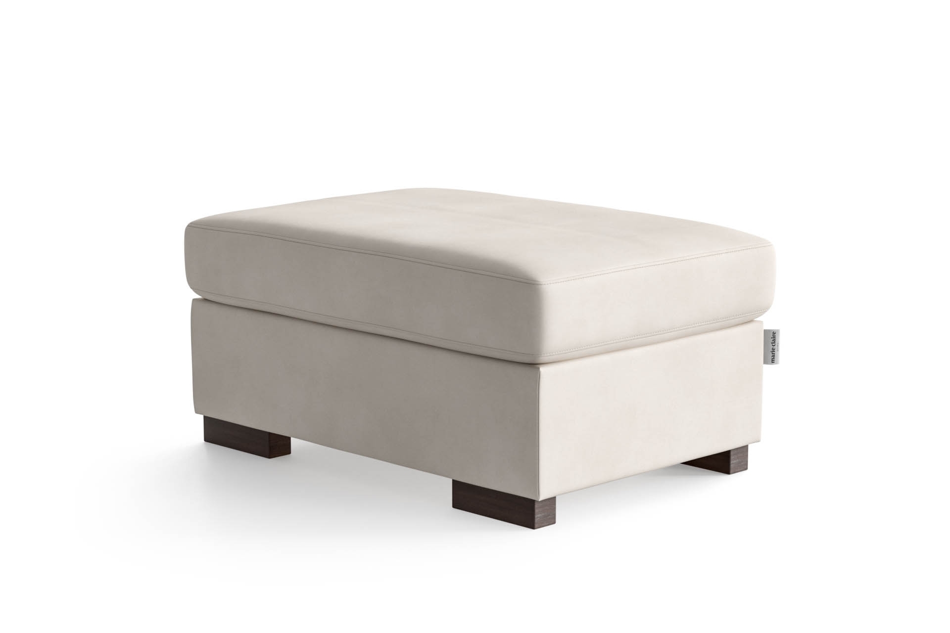 Pouf 1 place en velours blanc cassé Pouf 1 place en velours blanc cassé