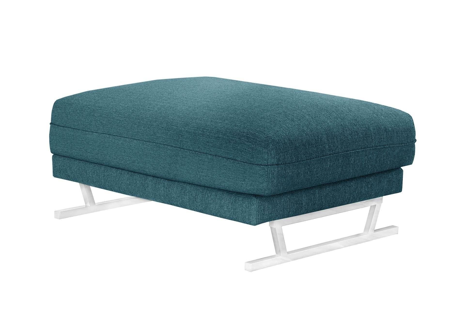 Pouf 1 place toucher lin turquoise Pouf 1 place toucher lin turquoise