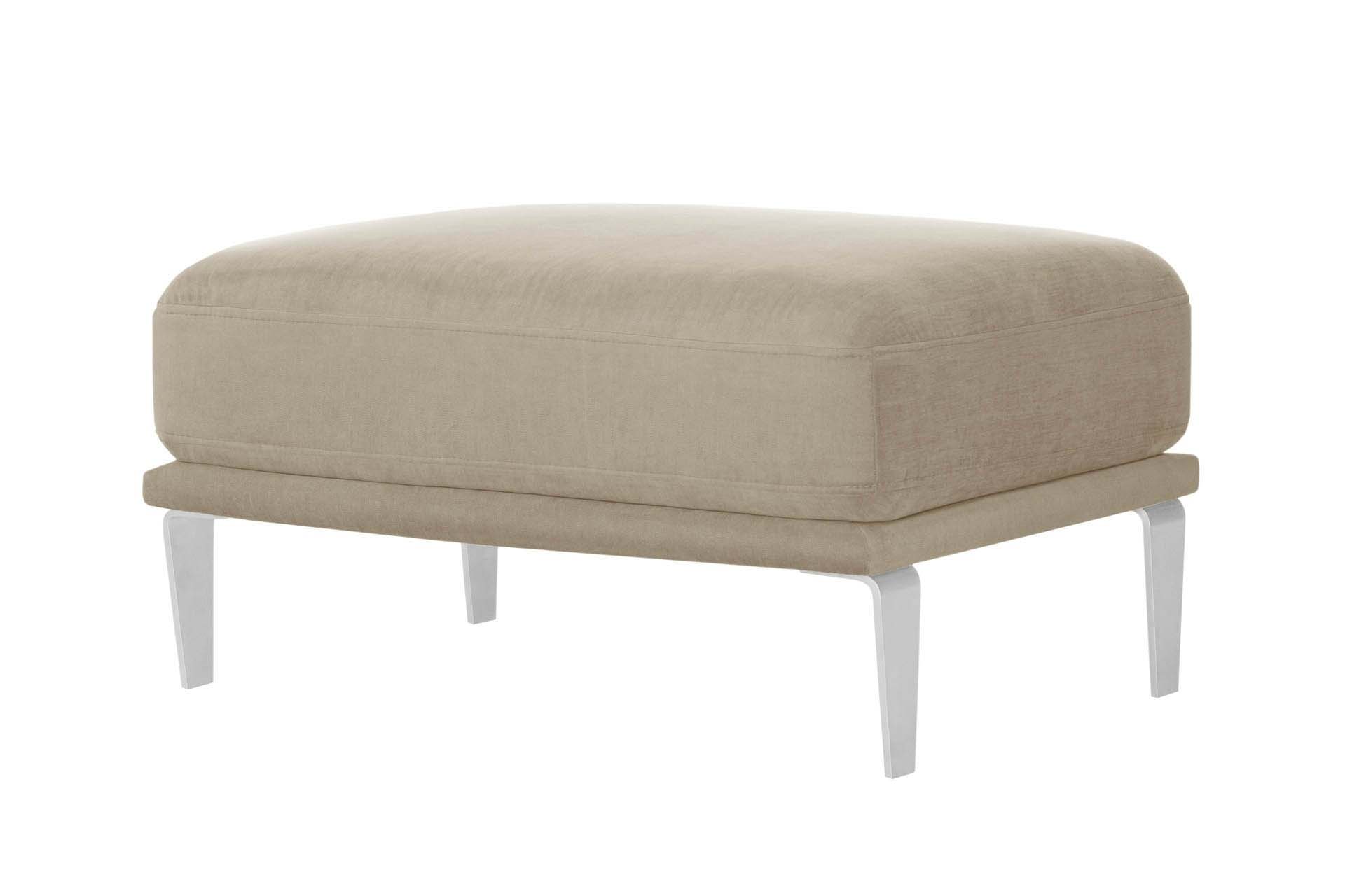 Pouf 1 place toucher coton beige Pouf 1 place toucher coton beige