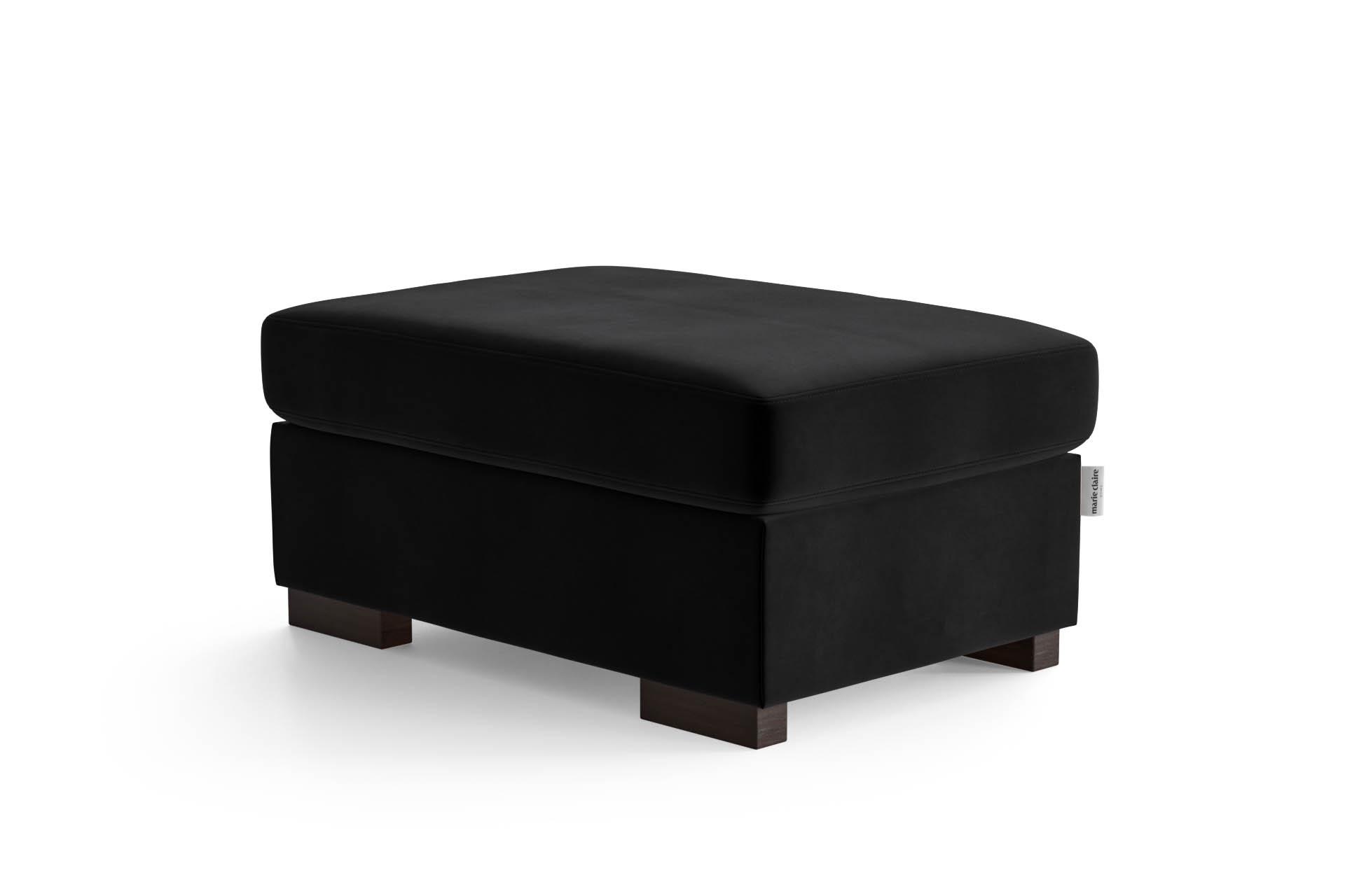 Pouf 1 place en velours noir Pouf 1 place en velours noir