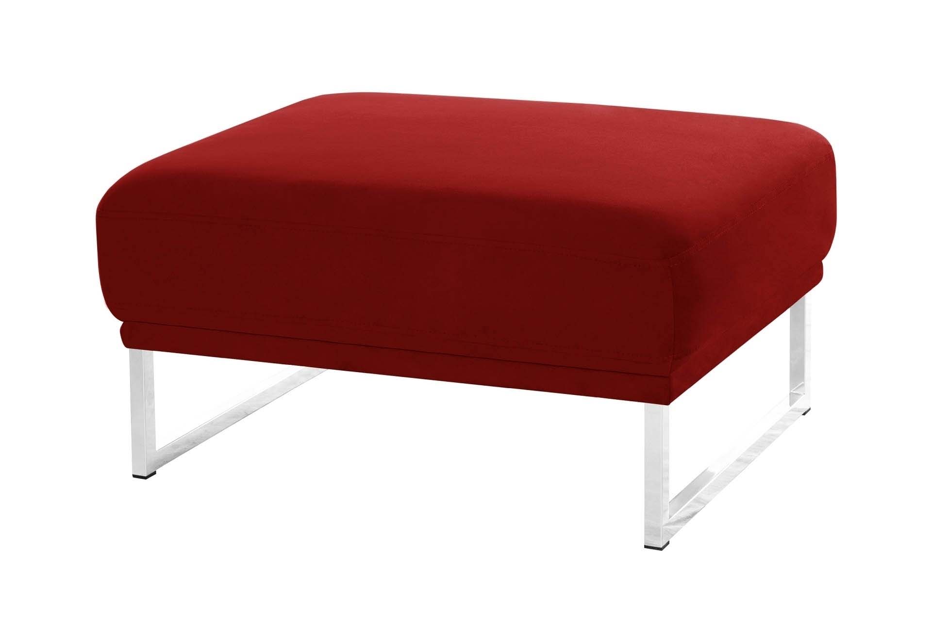 Pouf 1 place en velours rouge glamour Pouf 1 place en velours rouge glamour