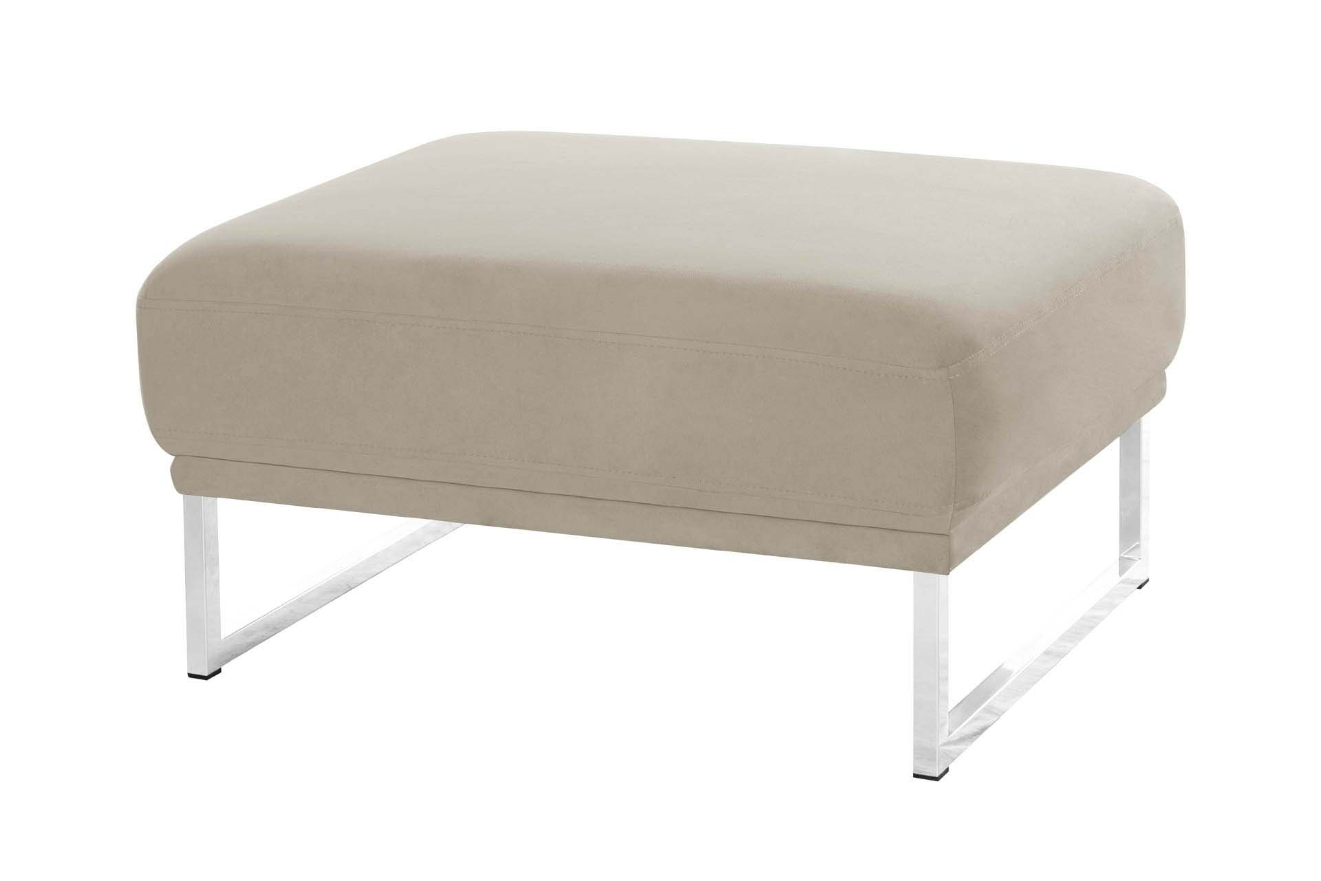 Pouf 1 place en velours crème Pouf 1 place en velours crème