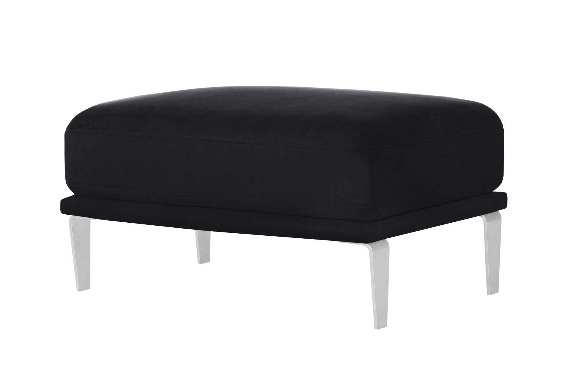 Pouf 1 place toucher coton noir Pouf 1 place toucher coton noir
