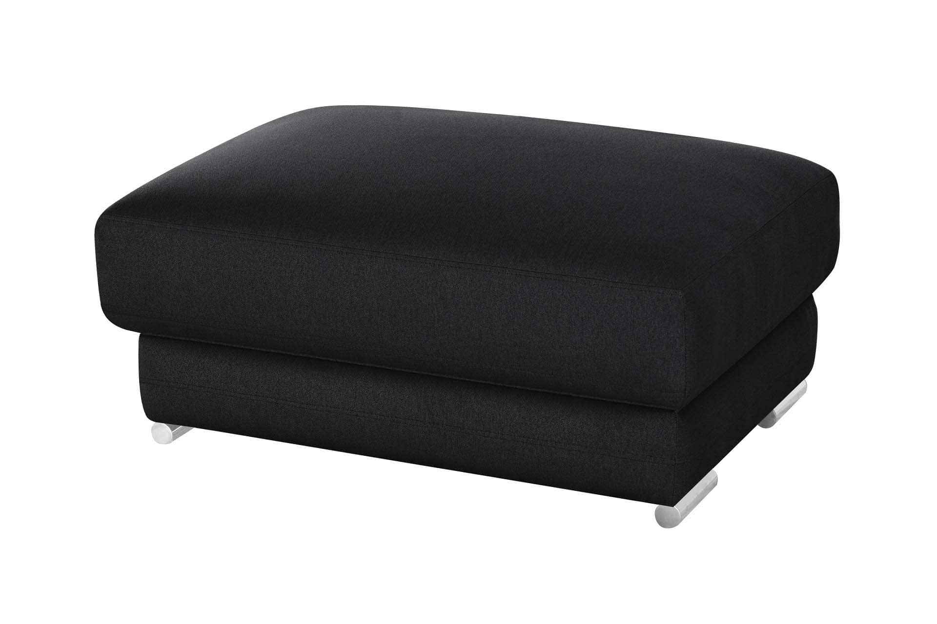Pouf 1 place toucher lin noir Pouf 1 place toucher lin noir