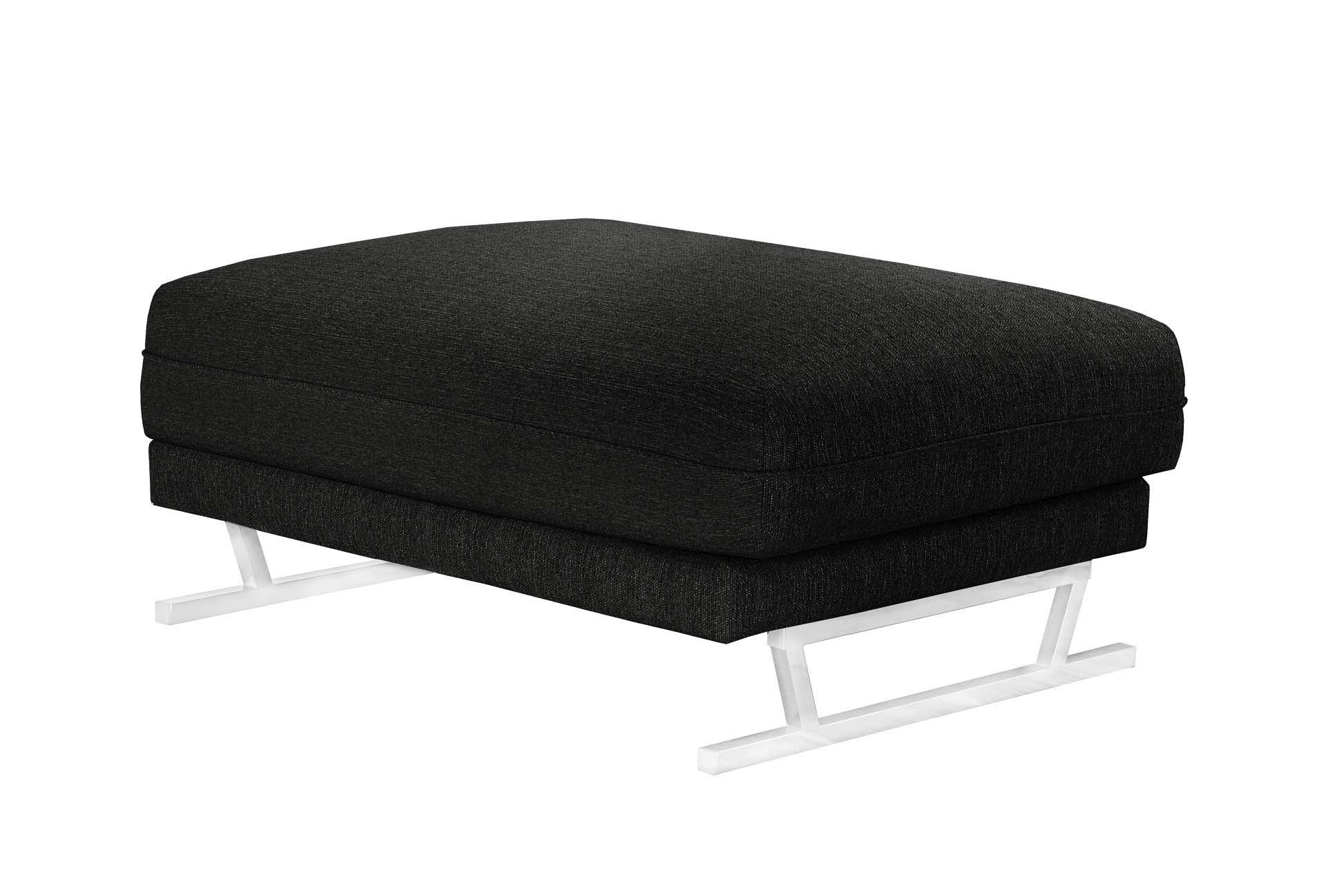 Pouf 1 place toucher lin noir Pouf 1 place toucher lin noir