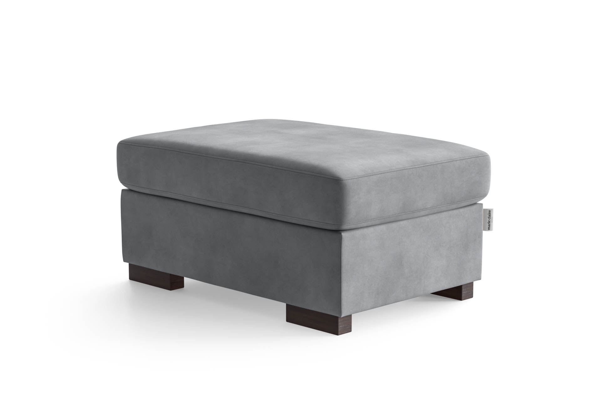 Pouf 1 place en velours gris clair Pouf 1 place en velours gris clair