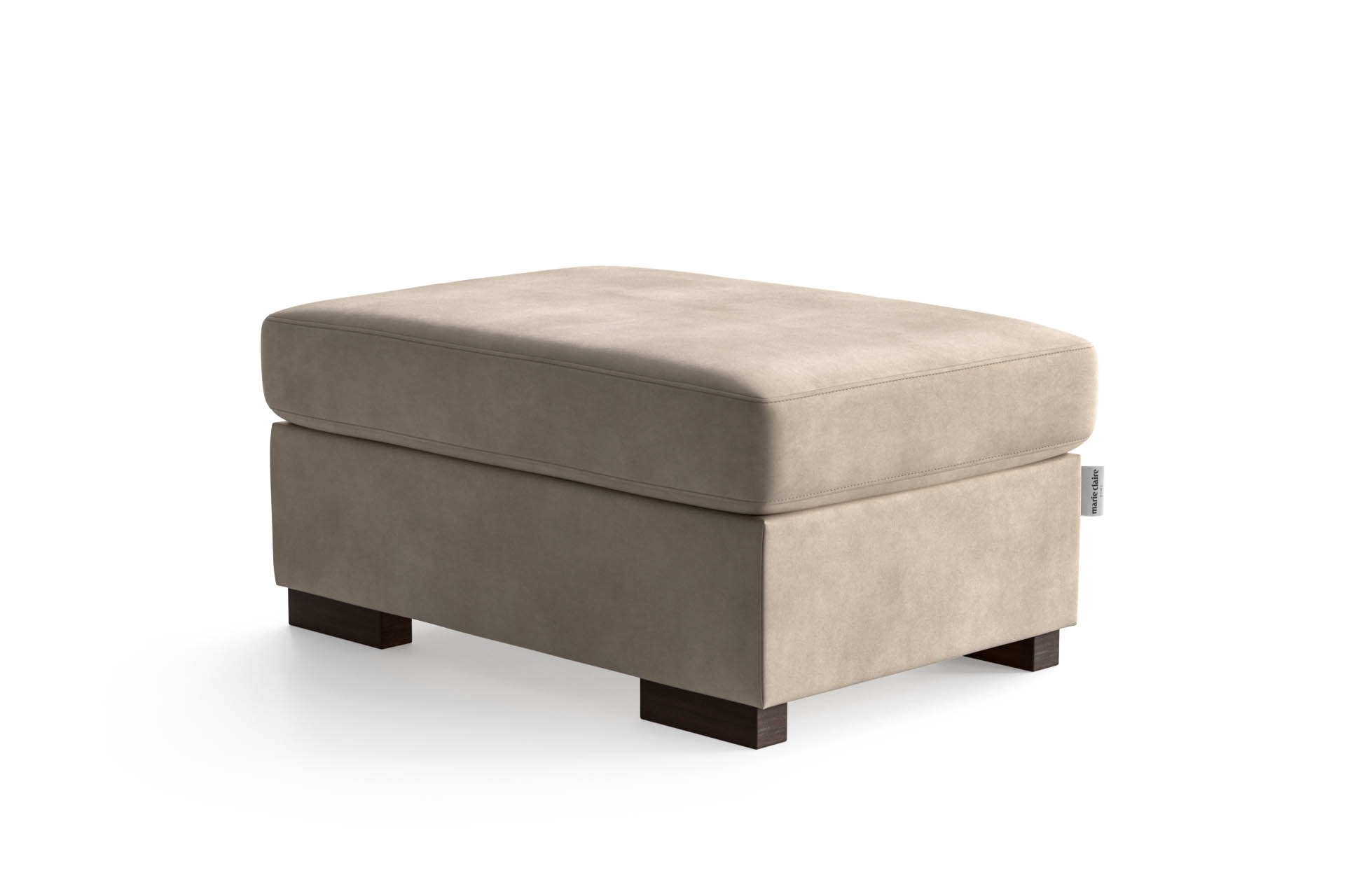 Pouf 1 place en velours taupe Pouf 1 place en velours taupe