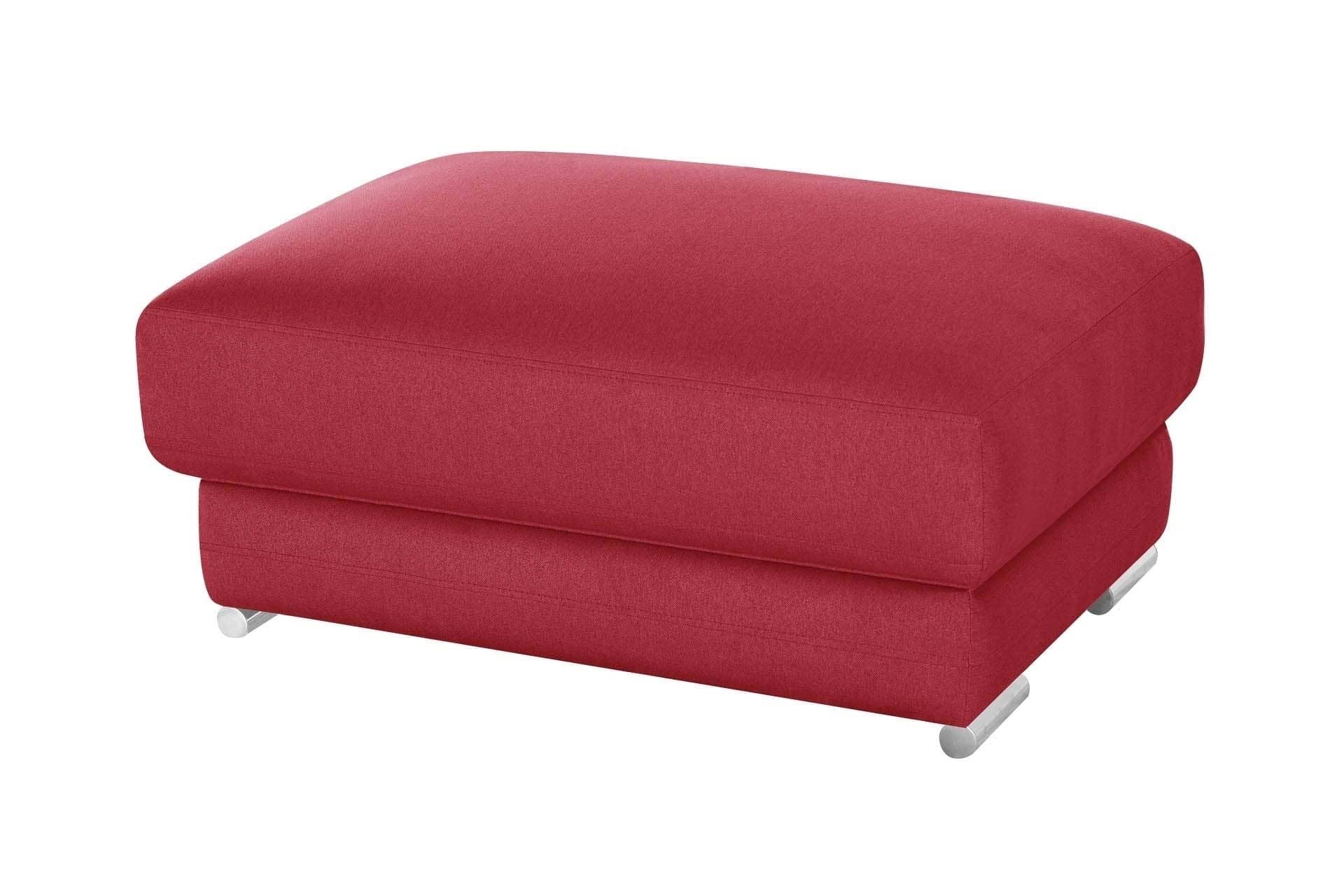 Pouf 1 place toucher lin rouge glamour Pouf 1 place toucher lin rouge glamour