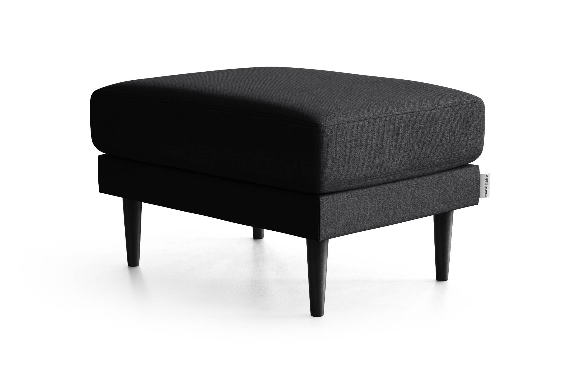 Pouf 1 place toucher lin noir Pouf 1 place toucher lin noir