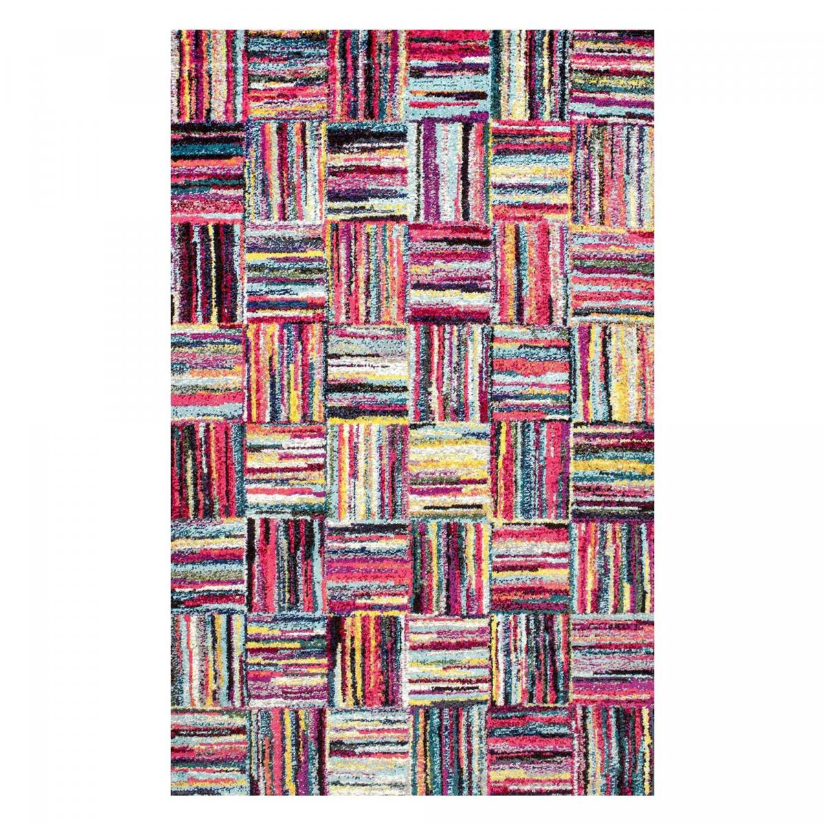 Tapis salon multicolore 100x100 carré Tapis salon multicolore 100x100 carré