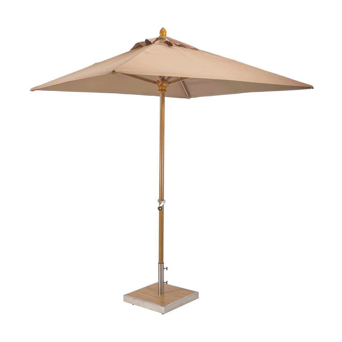 Parasol en aluminium et toile taupe H200 (photo) Parasol en aluminium et toile taupe H200