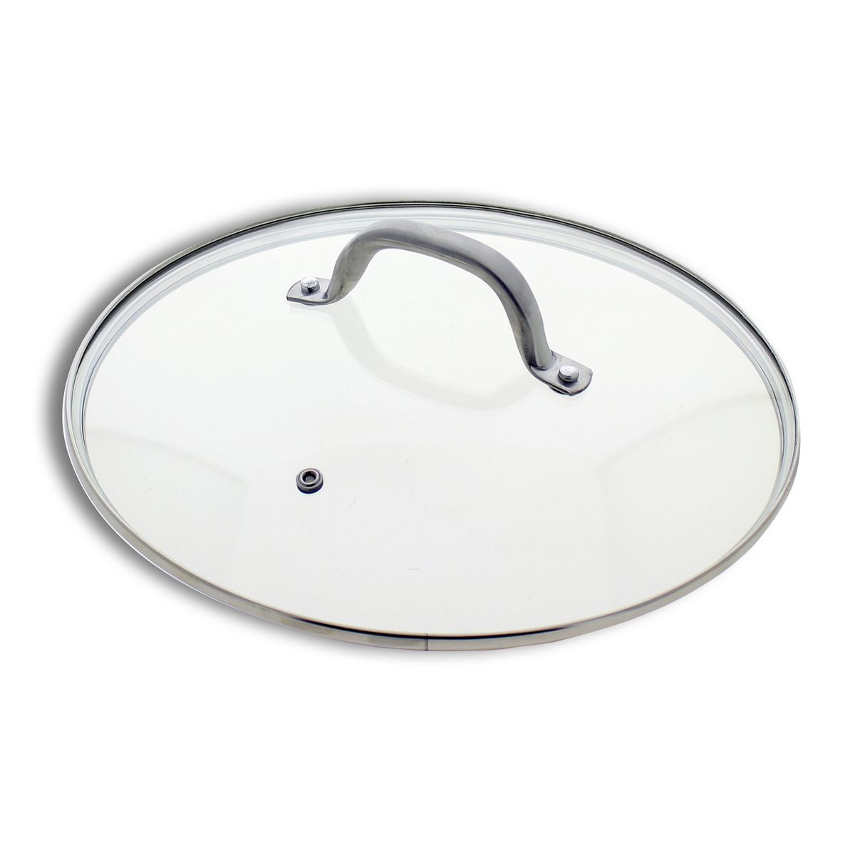 Couvercle en verre et inox 28 cm