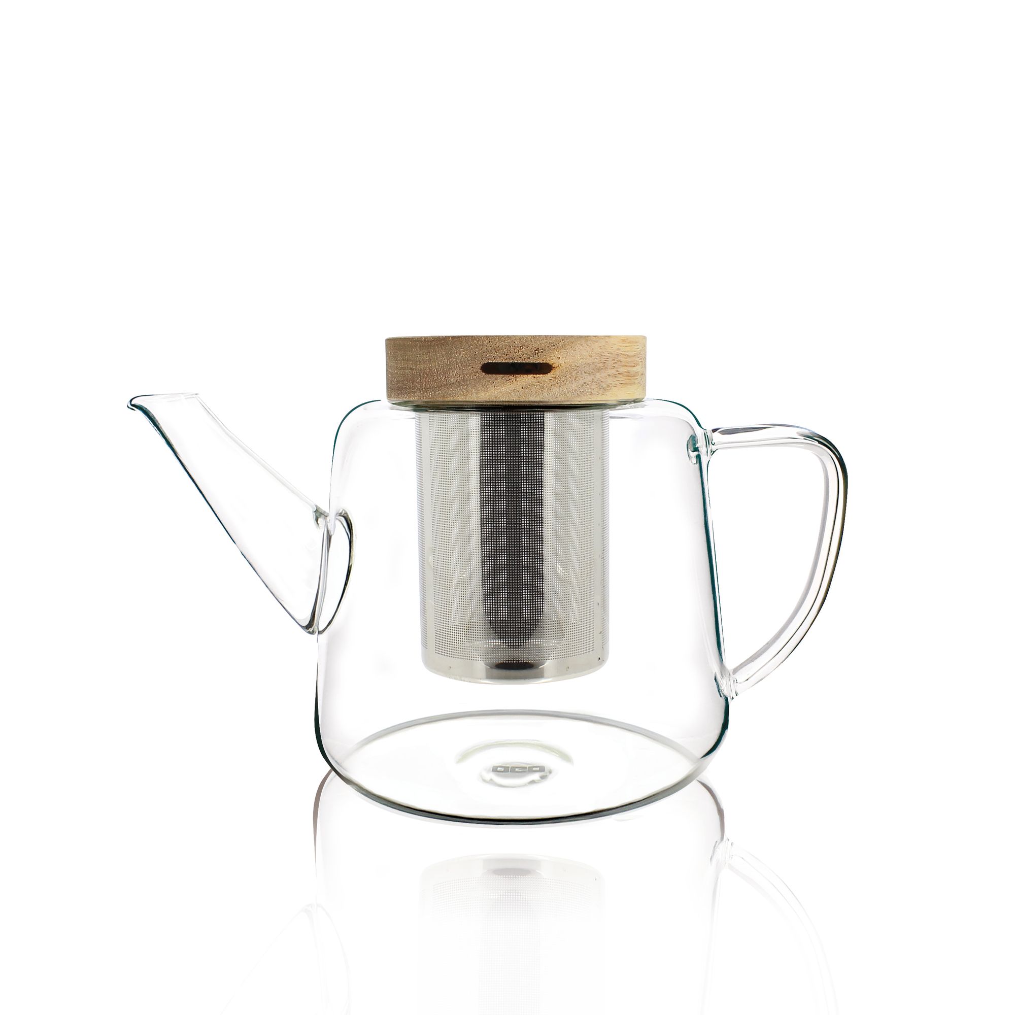 Théière avec couvercle en verre borosilicate et bois 1L Théière avec couvercle en verre borosilicate et bois 1L