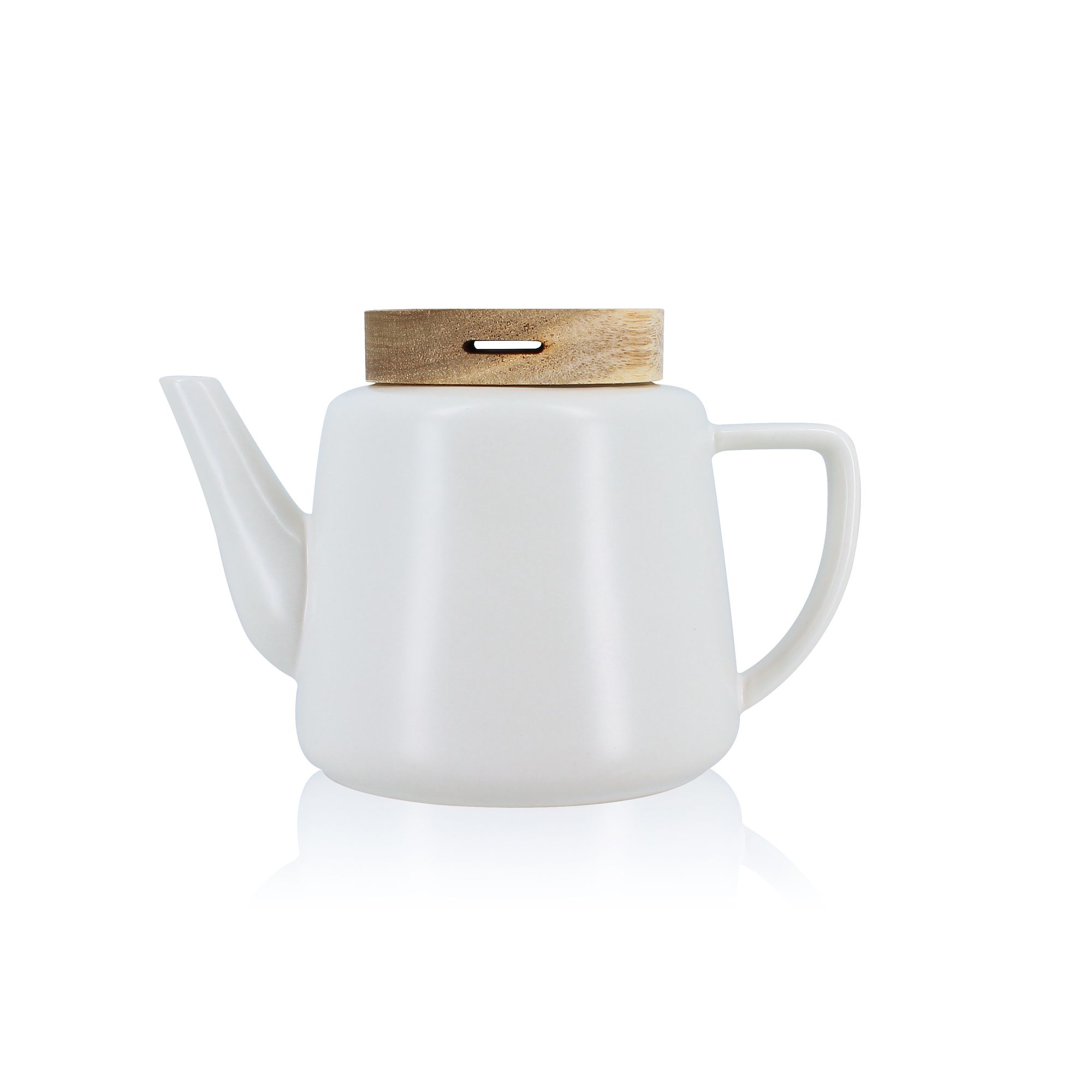 Théière avec couvercle en porcelaine et bois 680 ml Théière avec couvercle en porcelaine et bois 680 ml