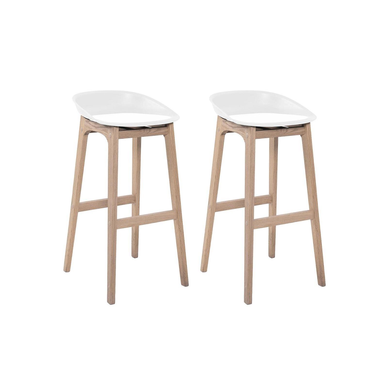 Tabourets de bar blancs - Lot de 2 (photo) Tabourets de bar blancs - Lot de 2