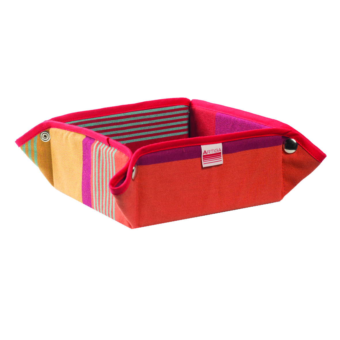 Panière en coton cassis 17x17cm (photo) Panière en coton cassis 17x17cm