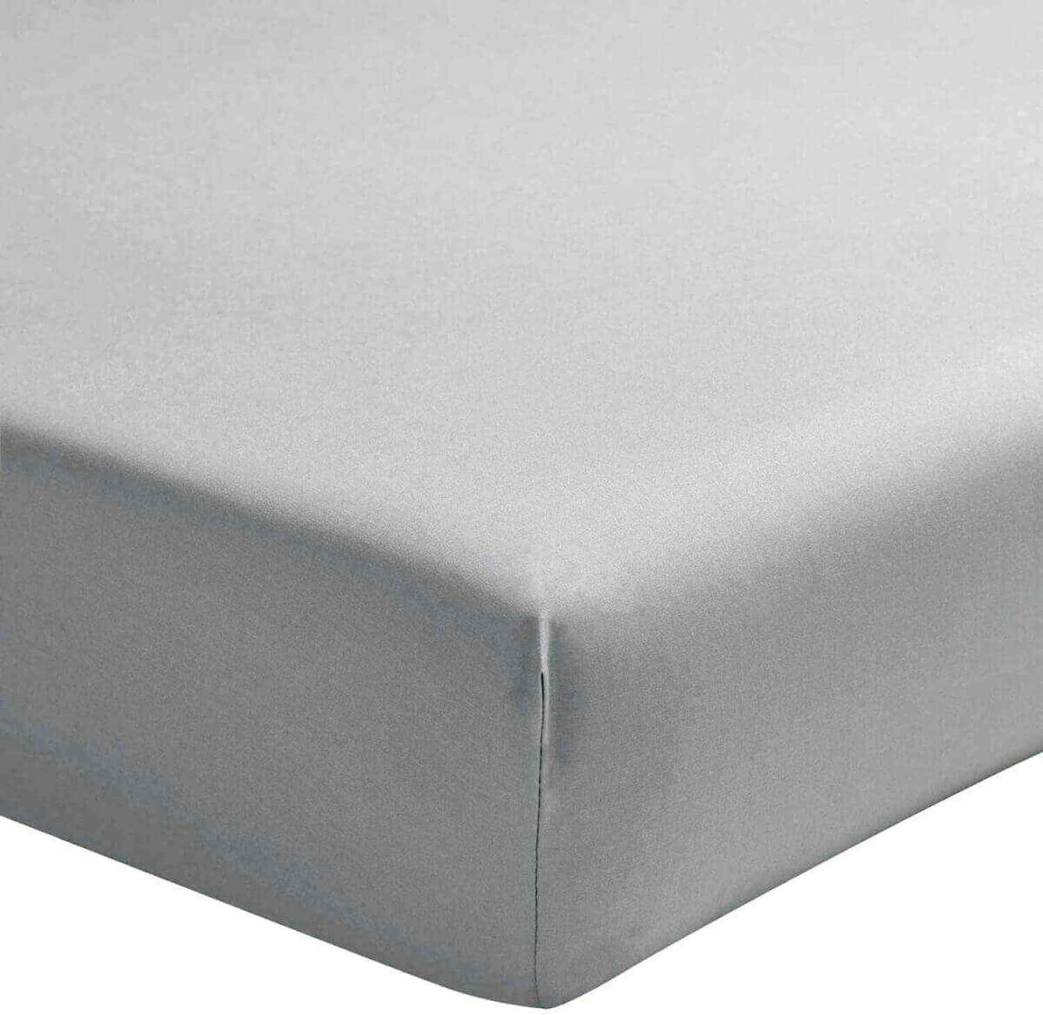 Drap Housse percale de coton gris 160x200 cm