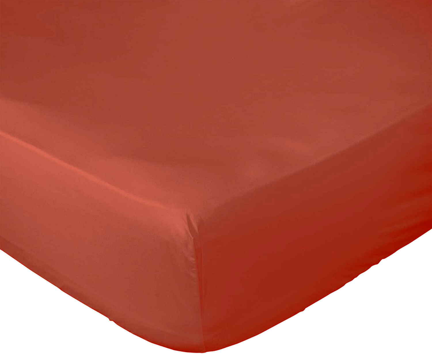 Drap Housse percale de coton rouge 160x200 cm