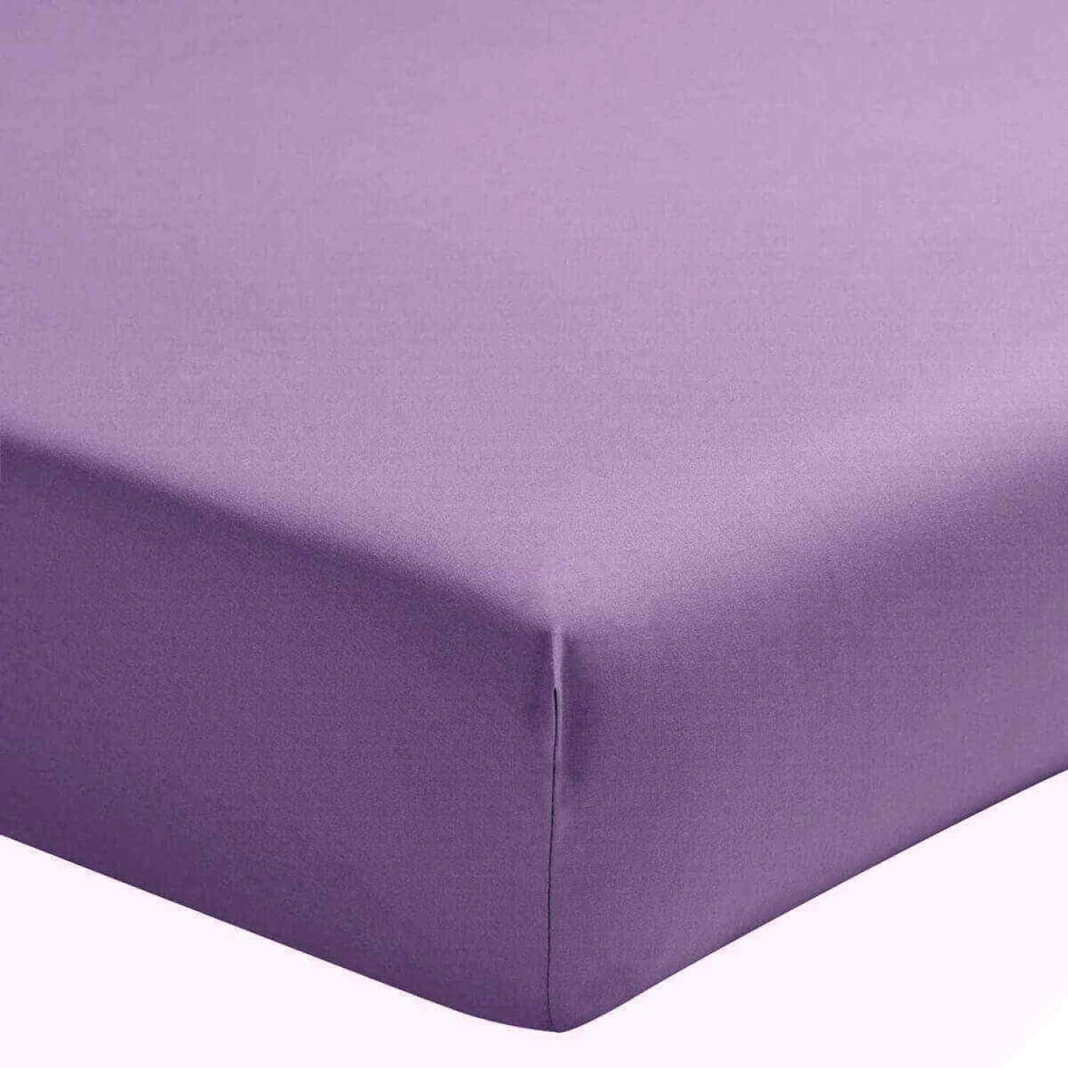 Drap Housse percale de coton violet 140x190 cm