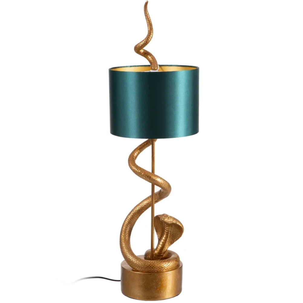 Lampe de table serpent or H84cm