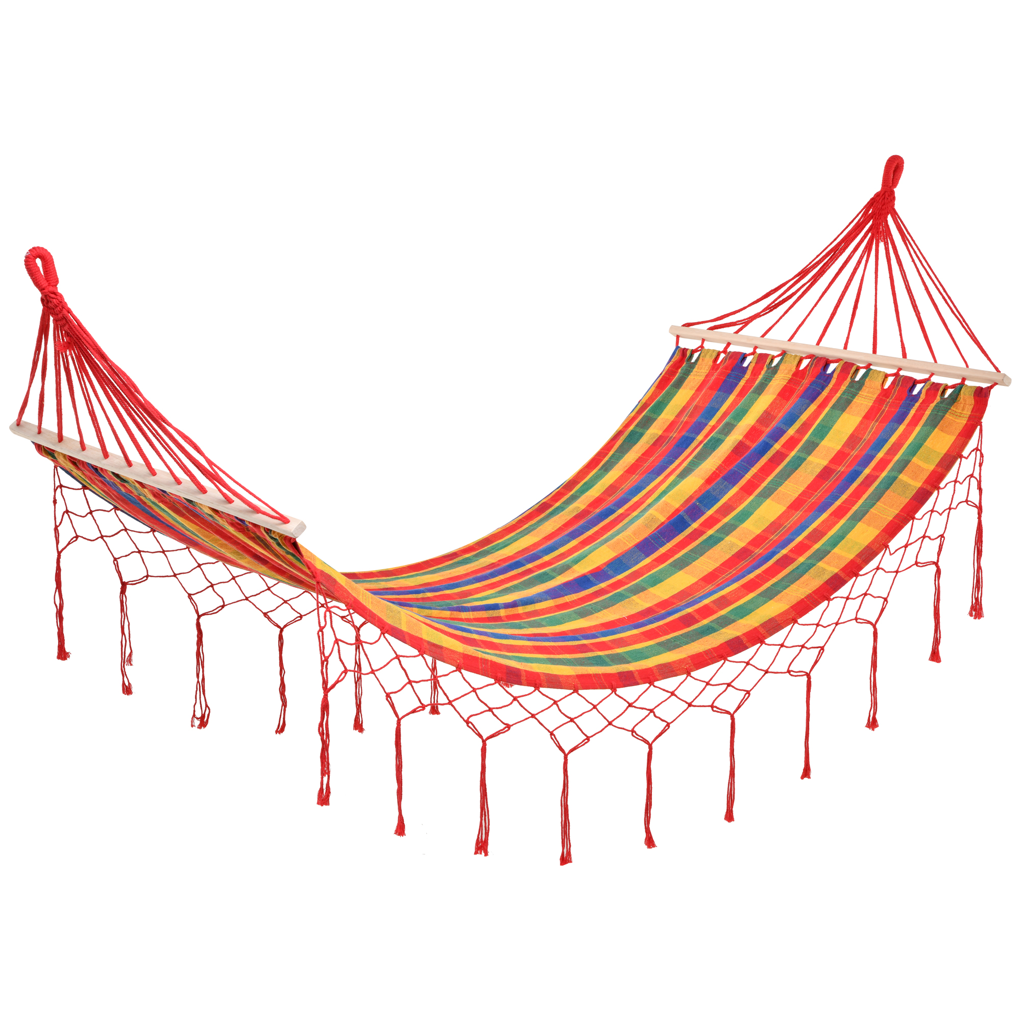 Hamac de voyage style hippie chic coton polyester multicolore