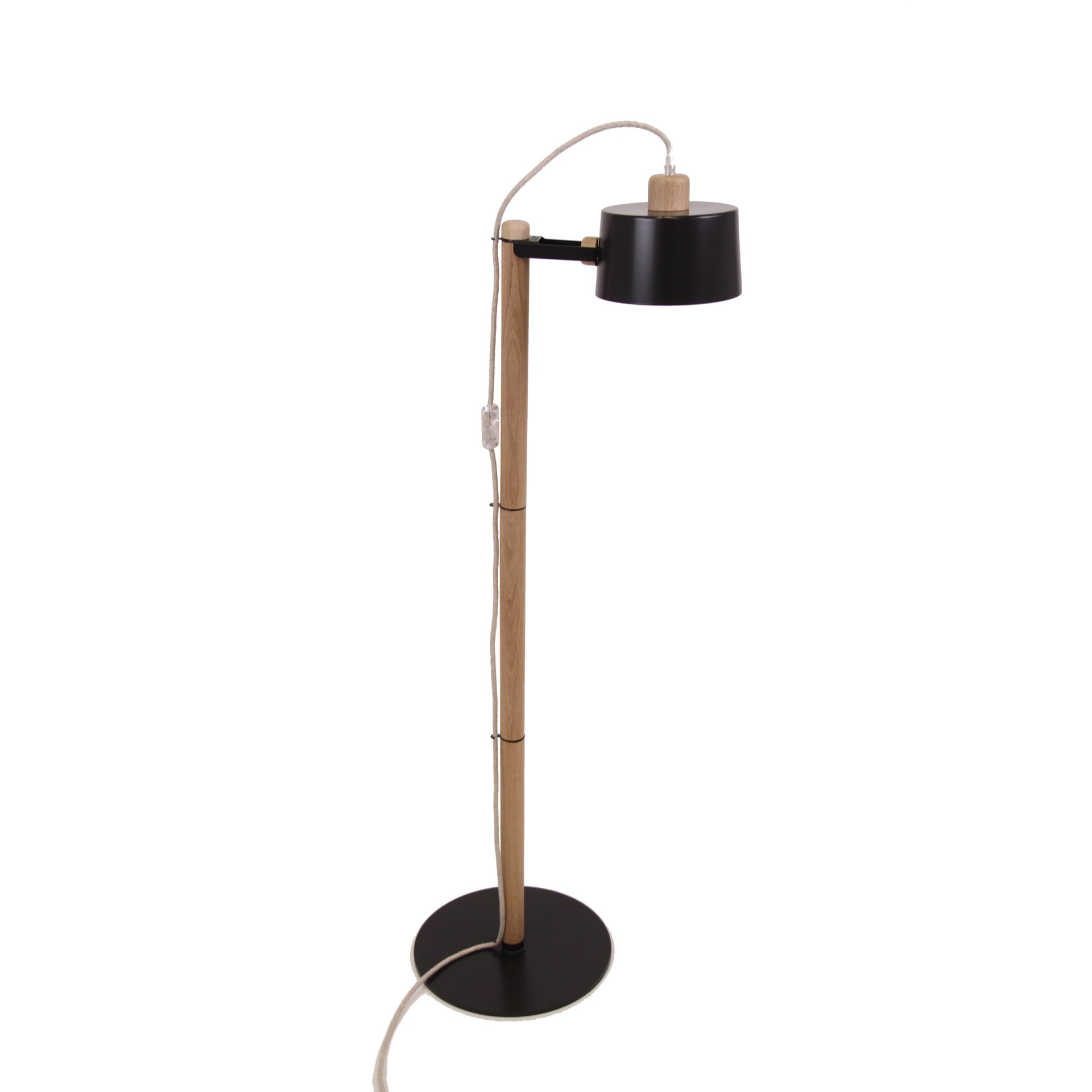 Luminaire à poser chêne et métal noir Luminaire à poser chêne et métal noir