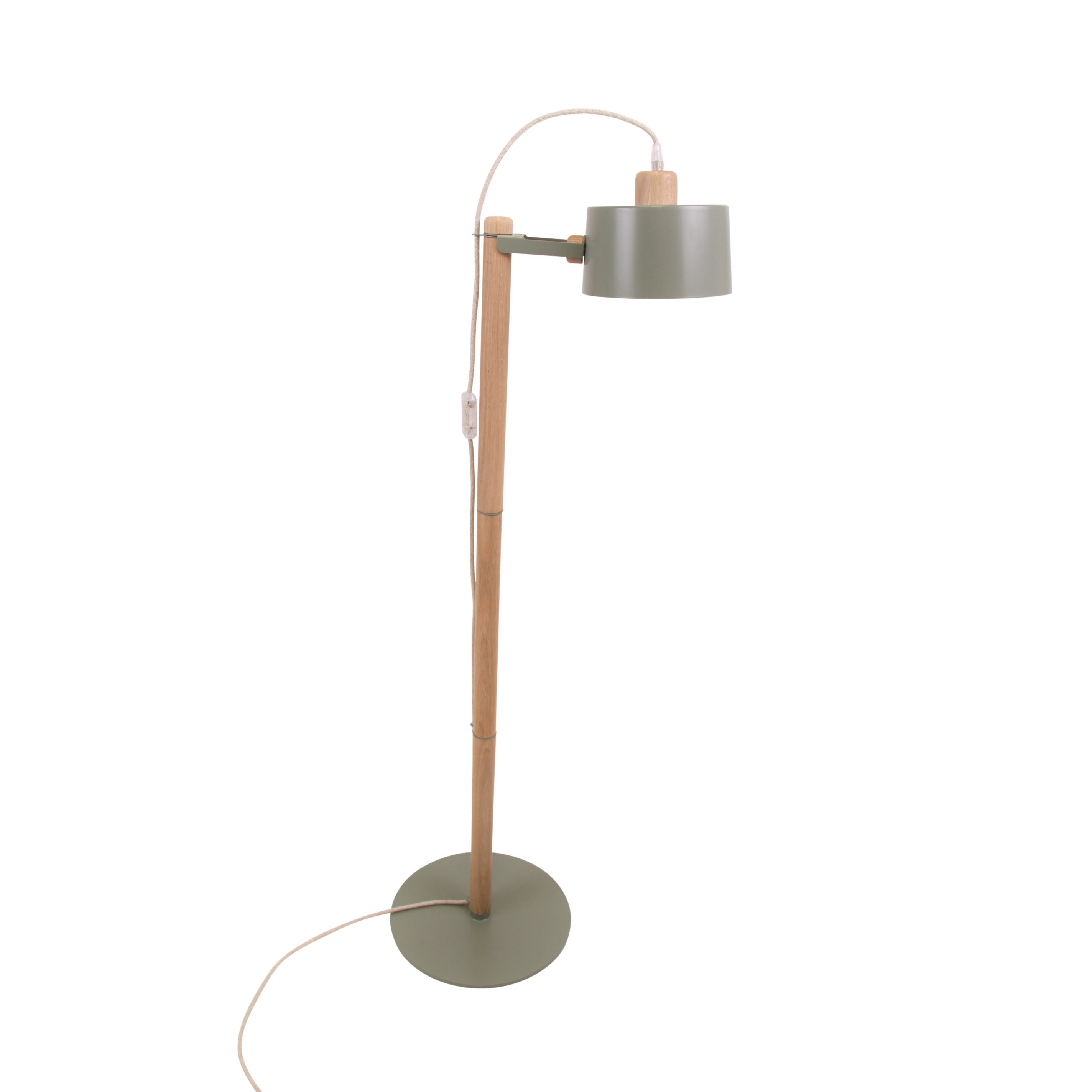 Luminaire à poser chêne et métal vert Luminaire à poser chêne et métal vert