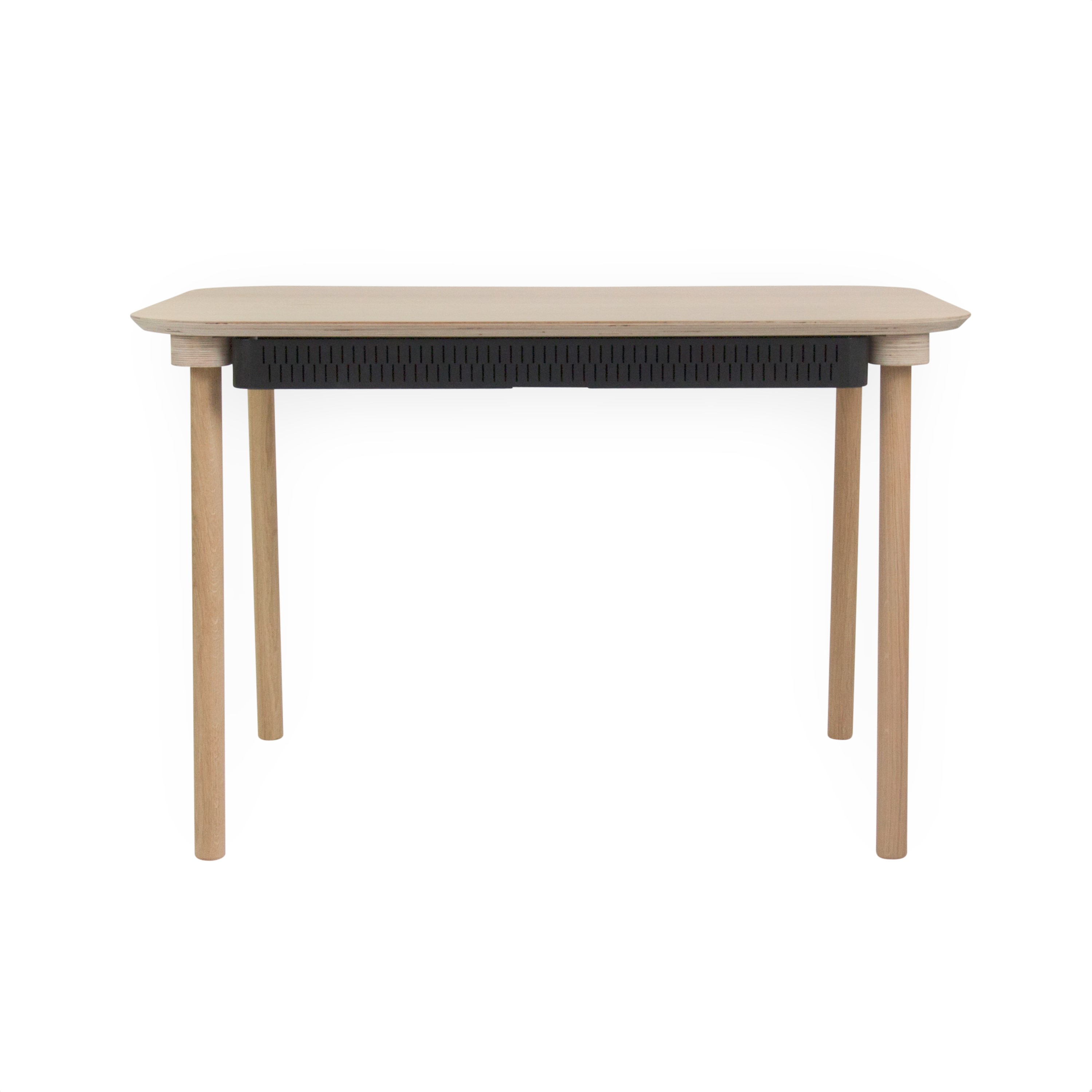 Table de repas avec tiroir en chêne et métal noir