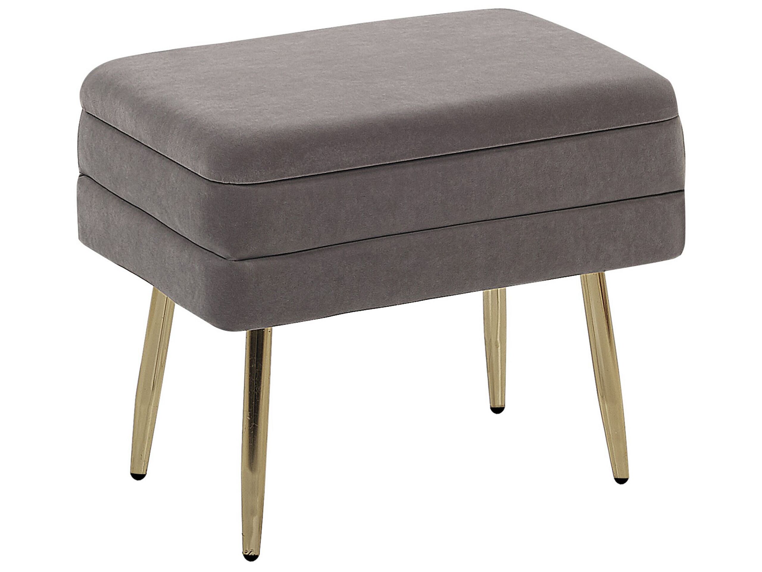 Banquette design en velours gris avec rangement (photo) Banquette design en velours gris avec rangement