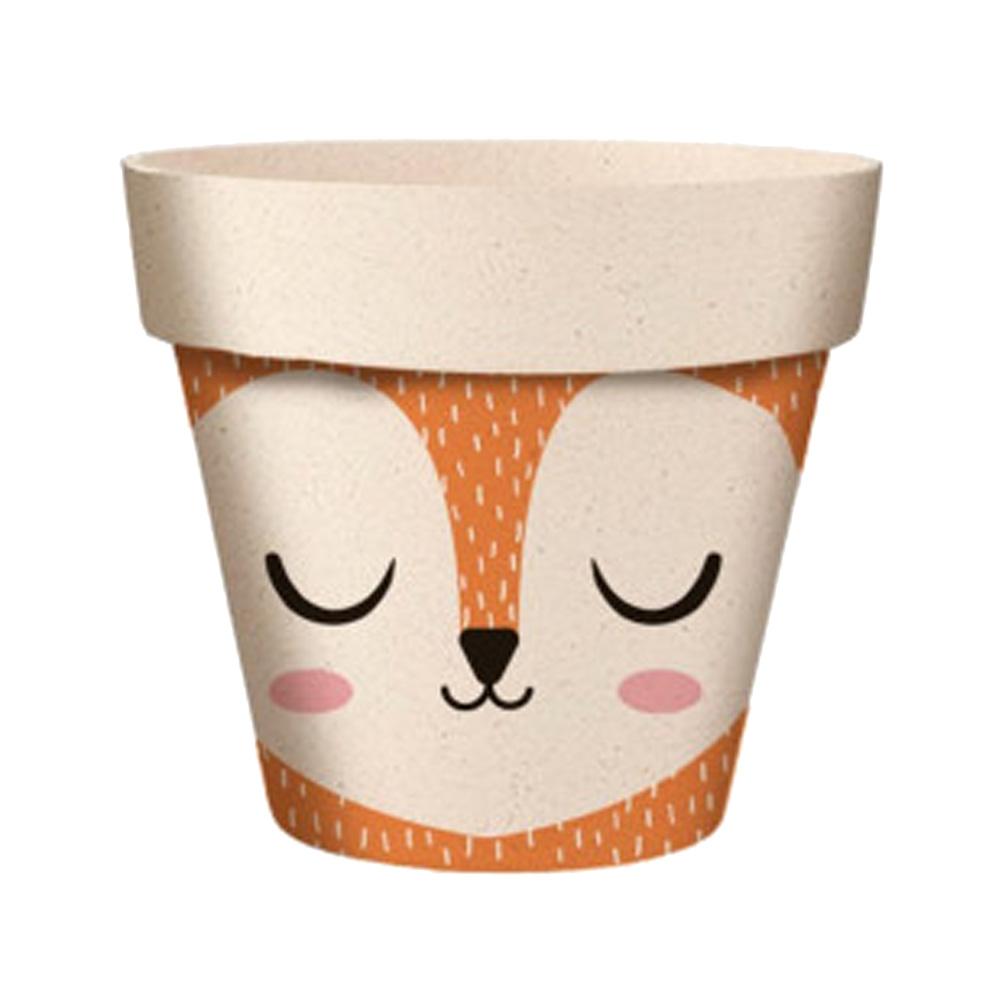 Cache pot de fleurs renard en bambou D7,2cm (photo) Cache pot de fleurs renard en bambou D7,2cm