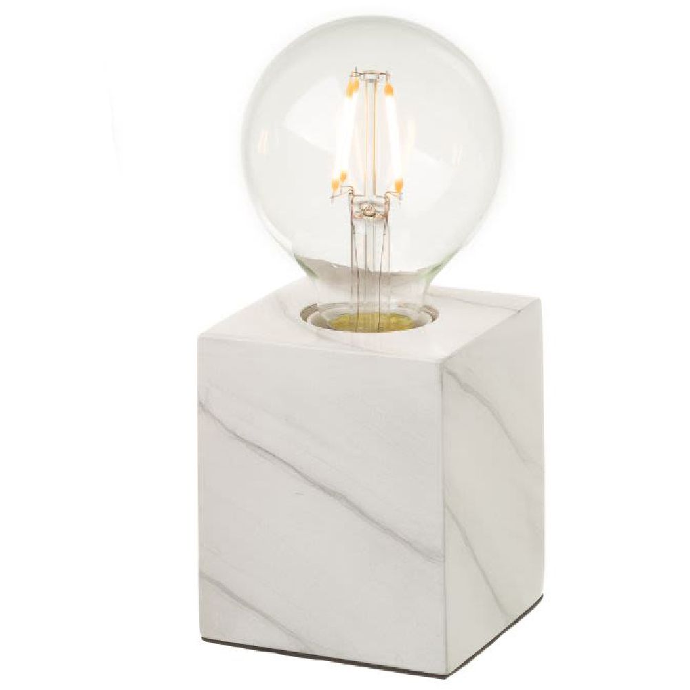 Lampe aspect marbre et ampoule néo-vintage (photo) Lampe aspect marbre et ampoule néo-vintage