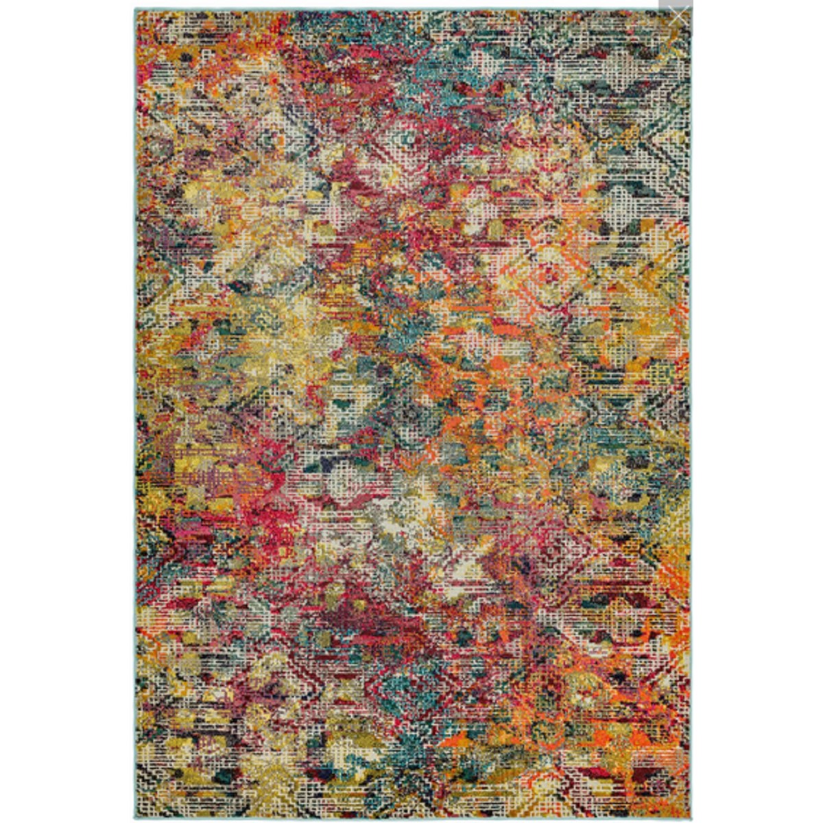 Tapis de salon tissé plat en Polypropylène Multicolore 200x300 cm