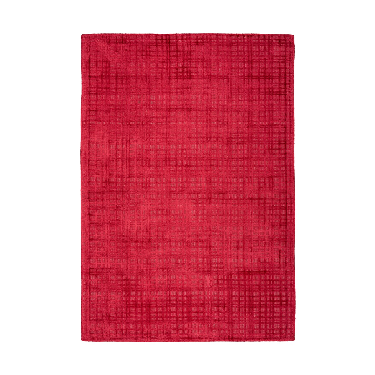 Tapis moderne fait main en Viscose Rouge cerise 80x150 cm