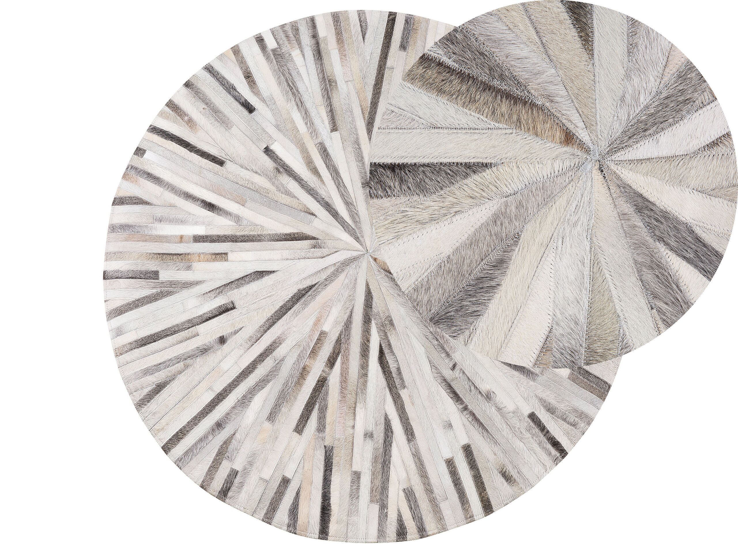 Tapis rond en cuir gris 140cm