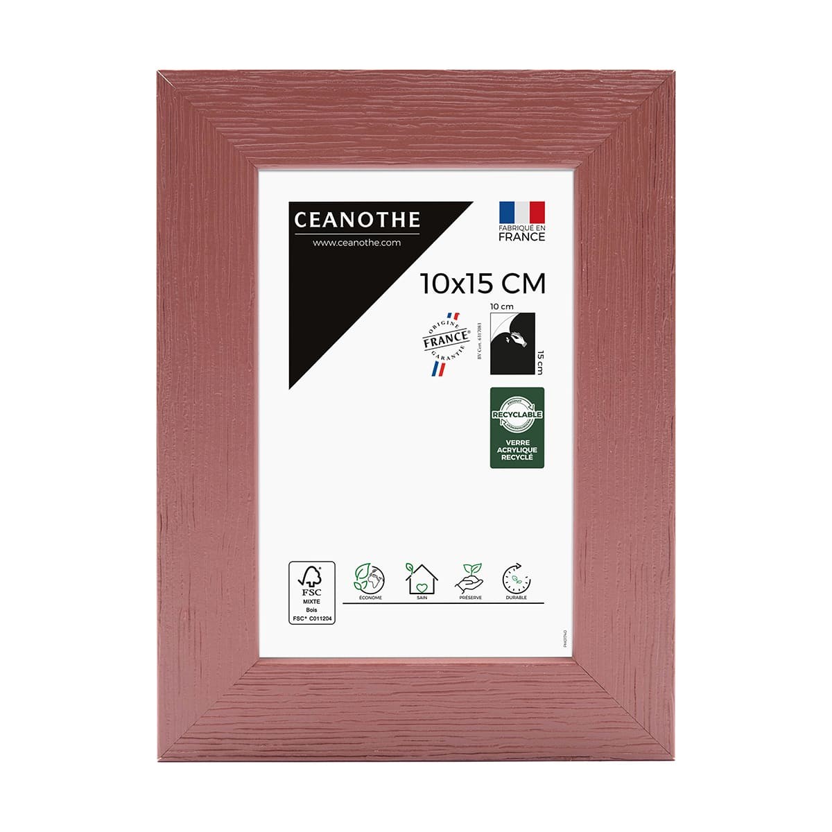 Cadre photo bois reconstitué Terracotta 10x15 cm Cadre photo bois reconstitué Terracotta 10x15 cm