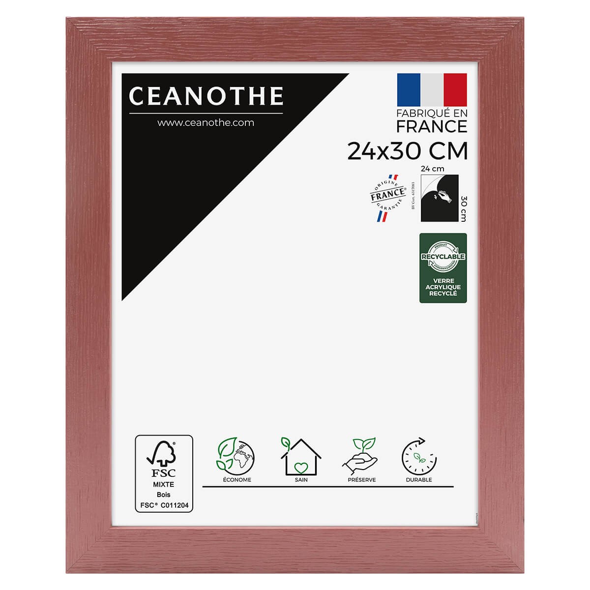 Cadre photo bois reconstitué Terracotta 24x30 cm Cadre photo bois reconstitué Terracotta 24x30 cm