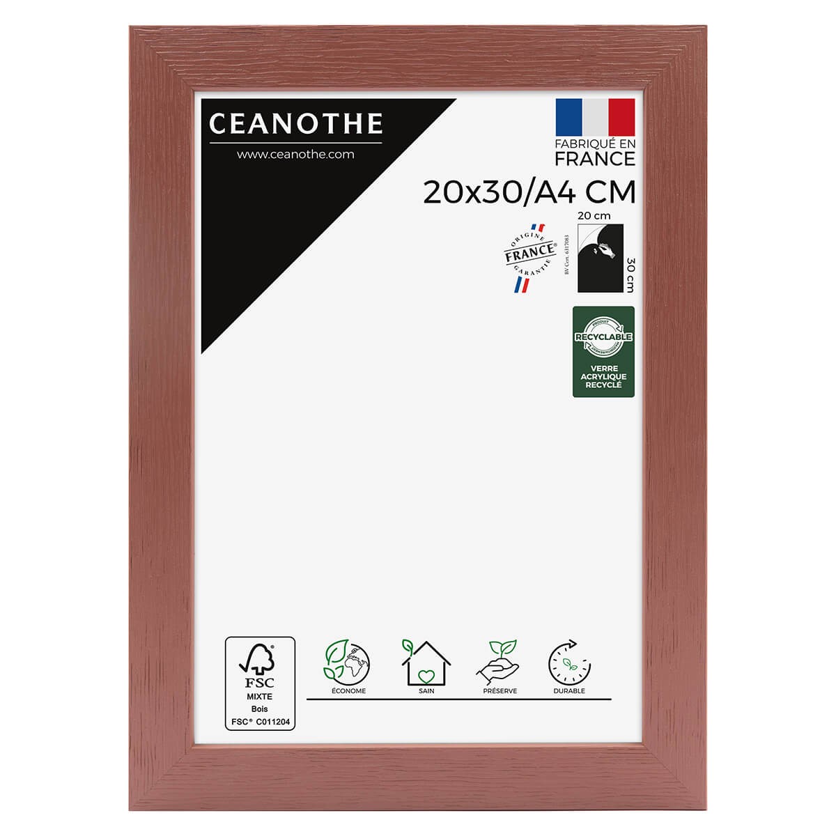 Cadre photo bois reconstitué Terracotta 20x30 A4 cm Cadre photo bois reconstitué Terracotta 20x30 A4 cm